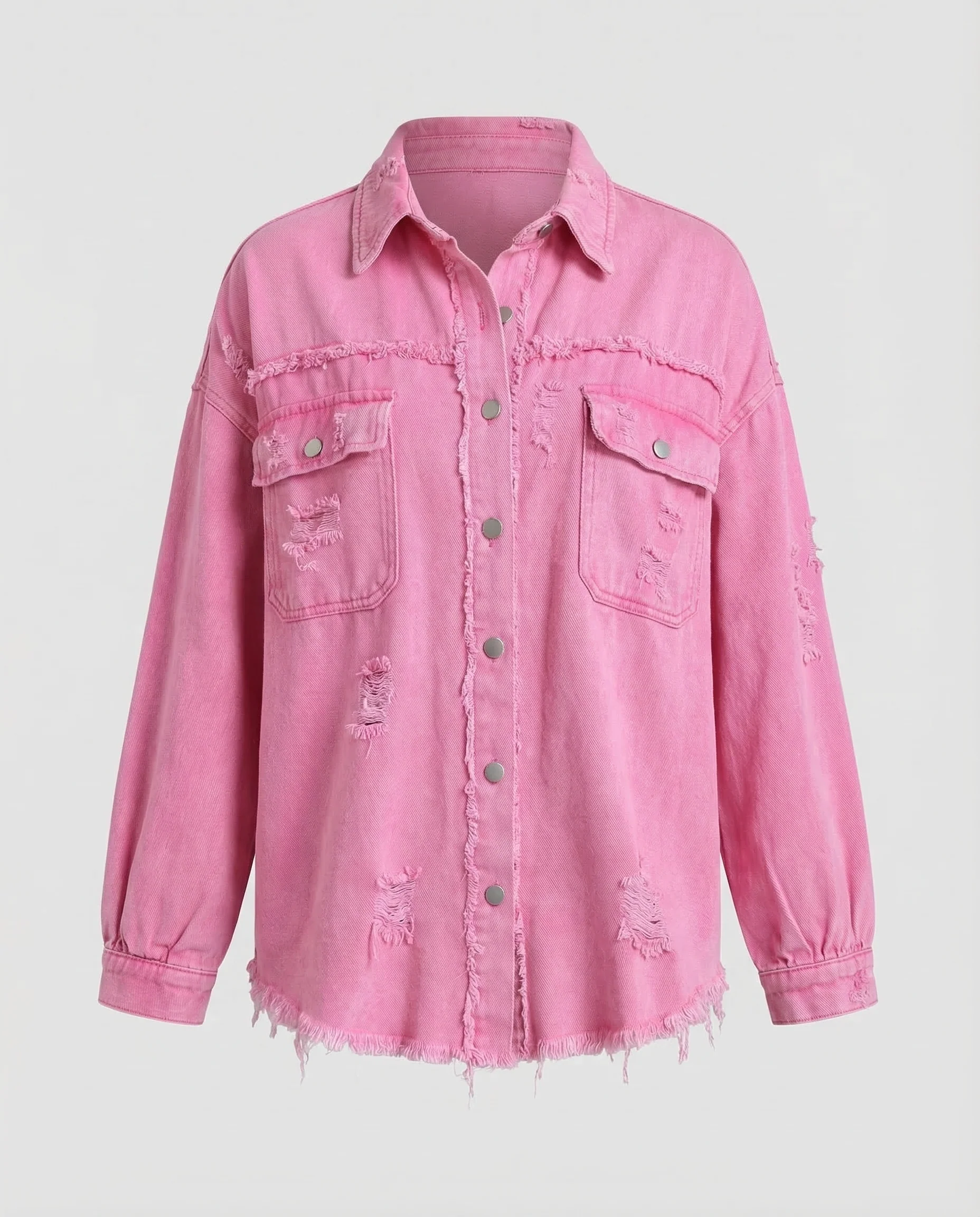 Damen Jeansjacke Weit Fransen - Image 5