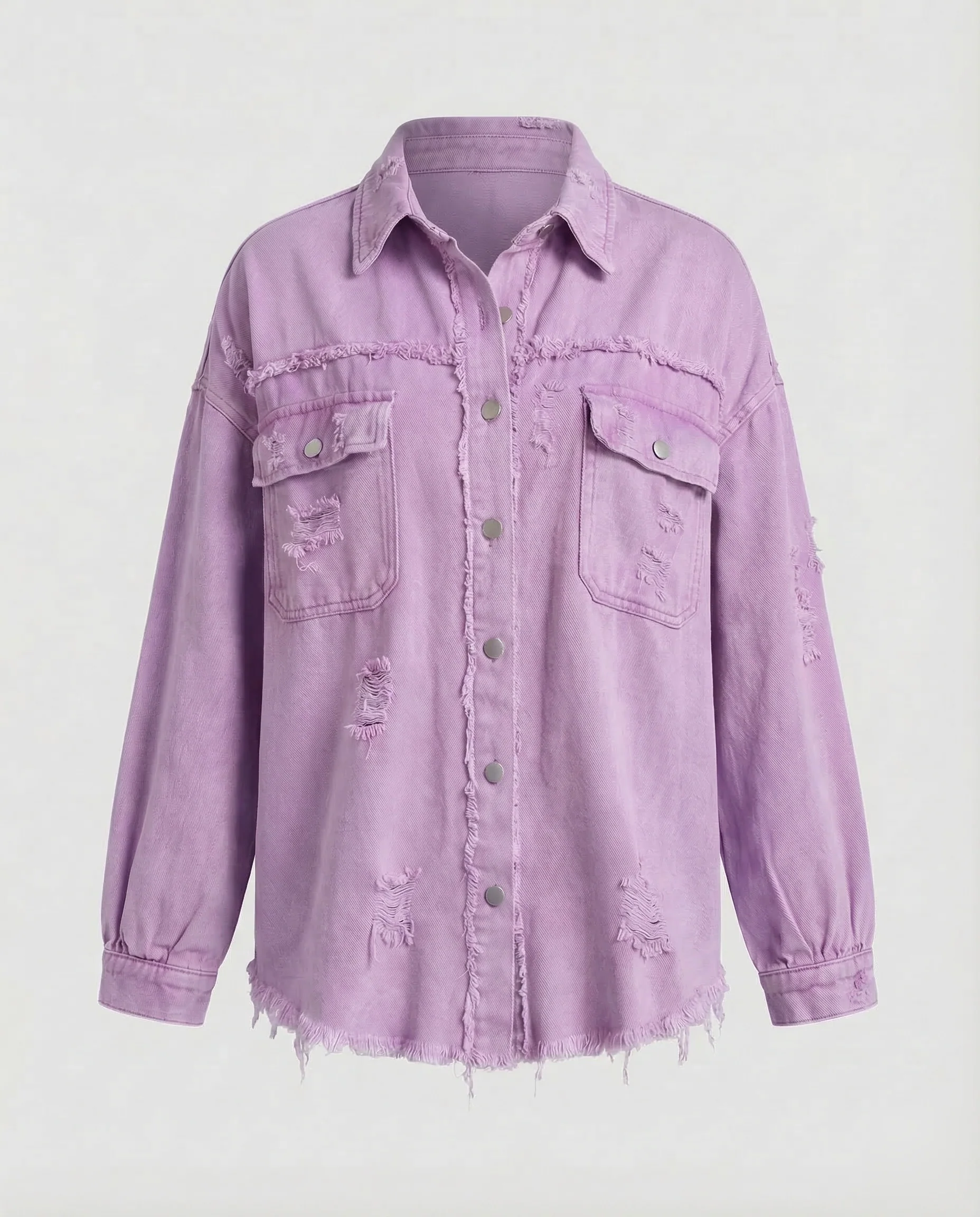 Damen Jeansjacke Weit Fransen - Image 7