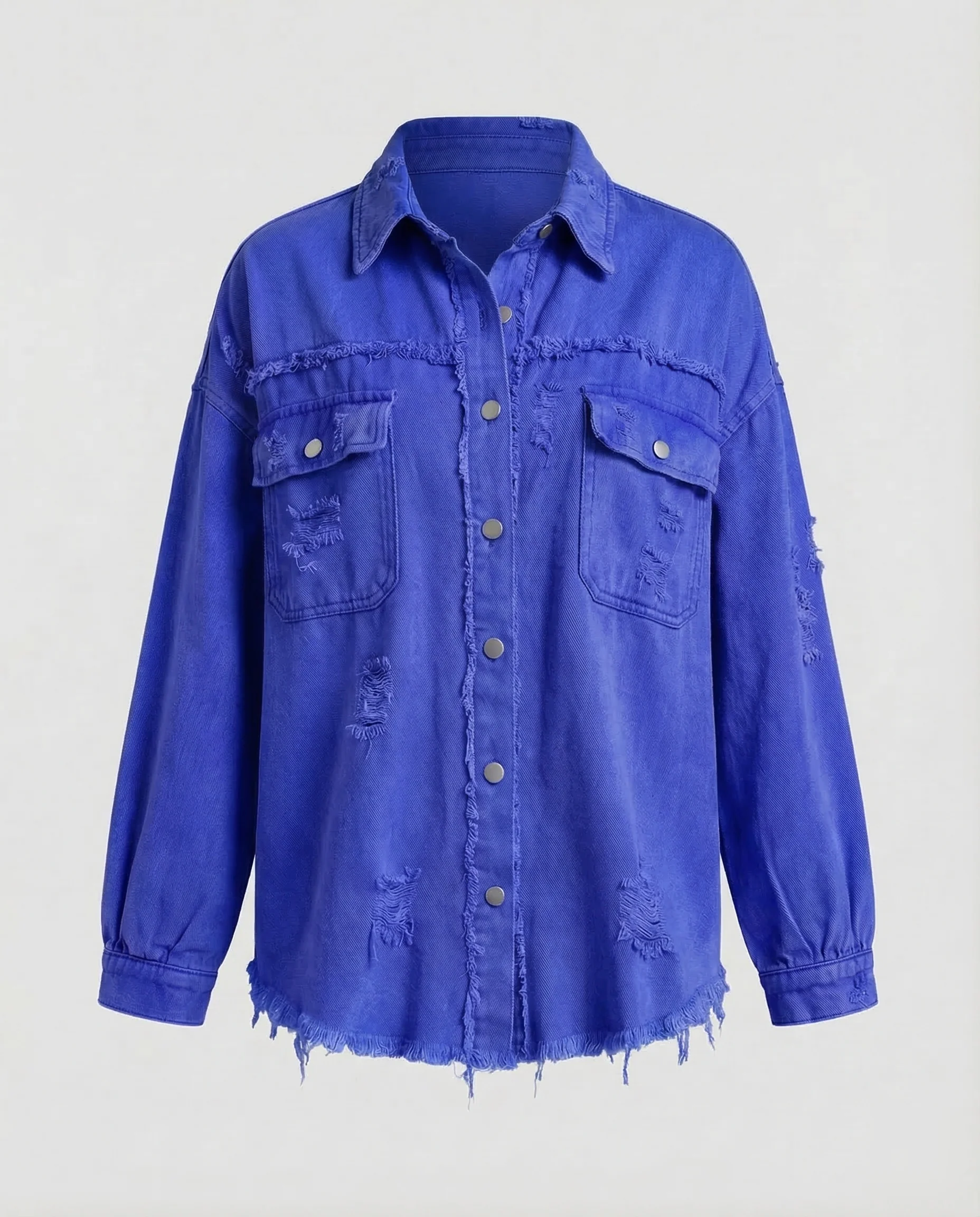 Damen Jeansjacke Weit Fransen - Image 9