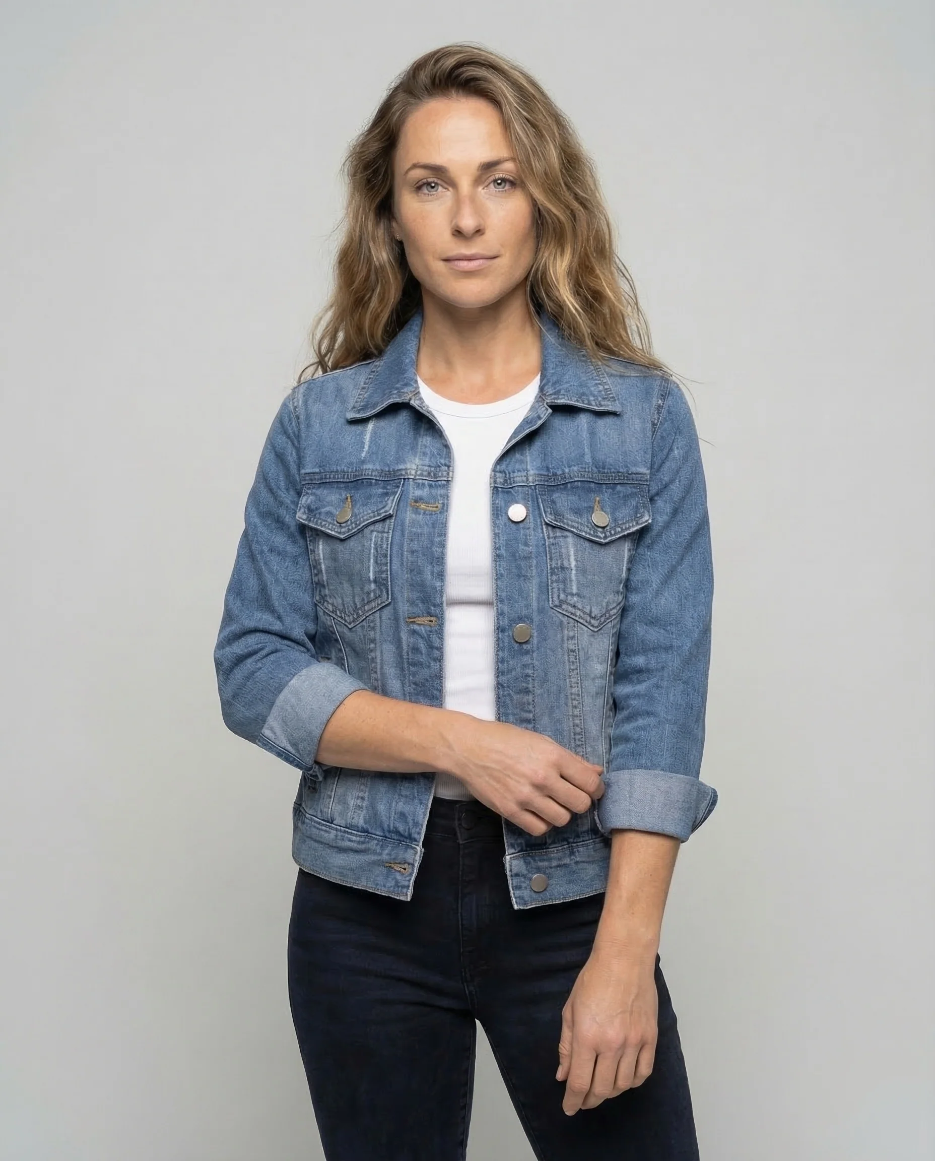 Damen Jeansjacke Boxy Kurz - Image 2