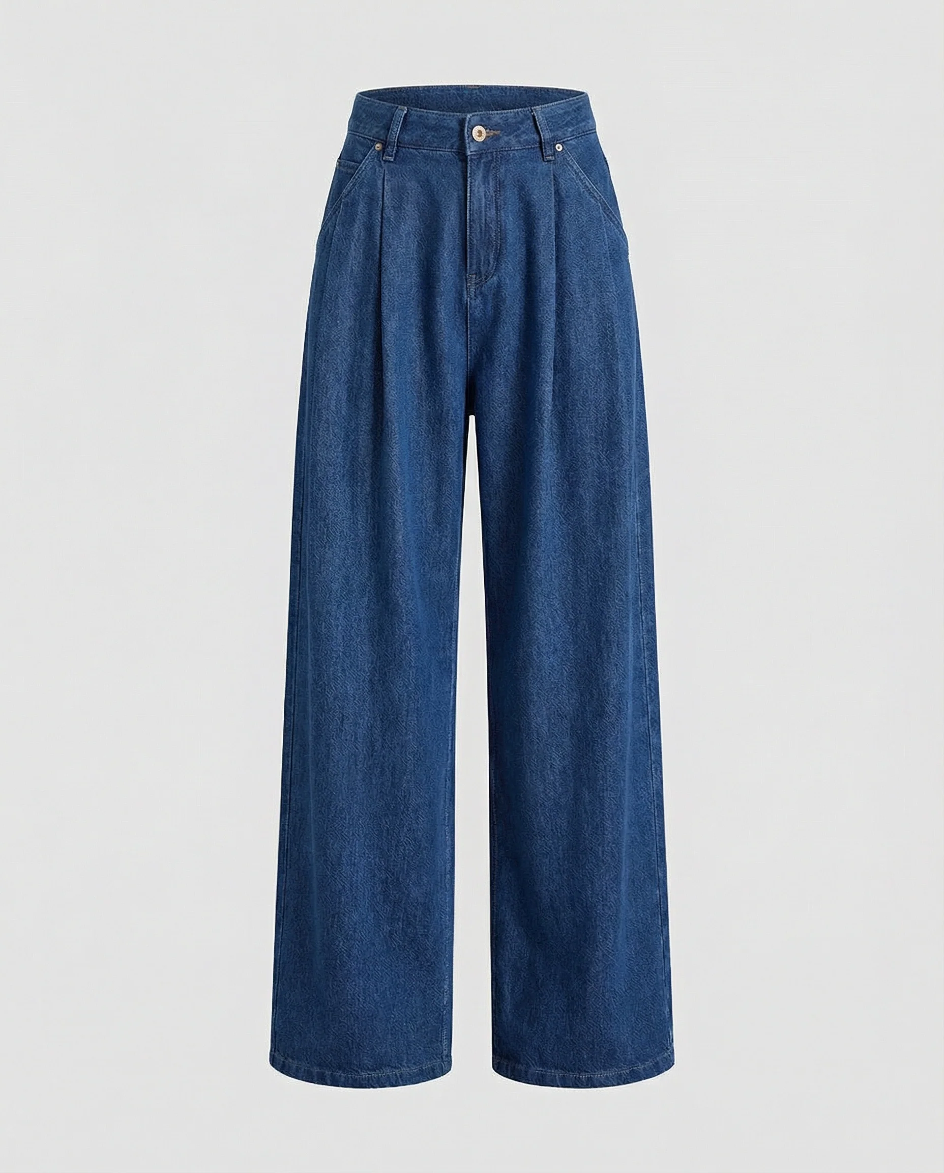 Damen Jeans Palazzo High Waist mit Falten - Image 5
