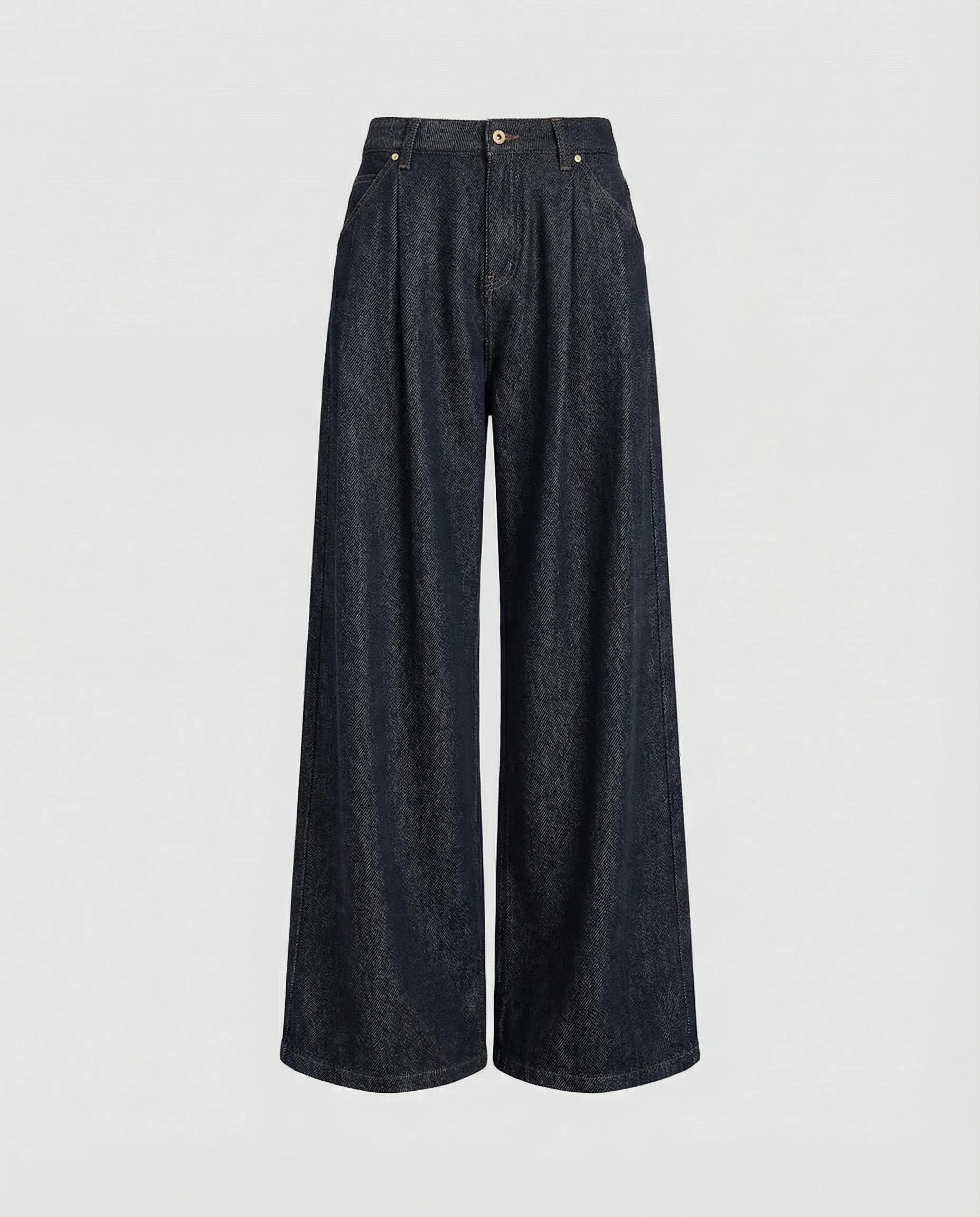 Damen Jeans Palazzo High Waist mit Falten - Image 6
