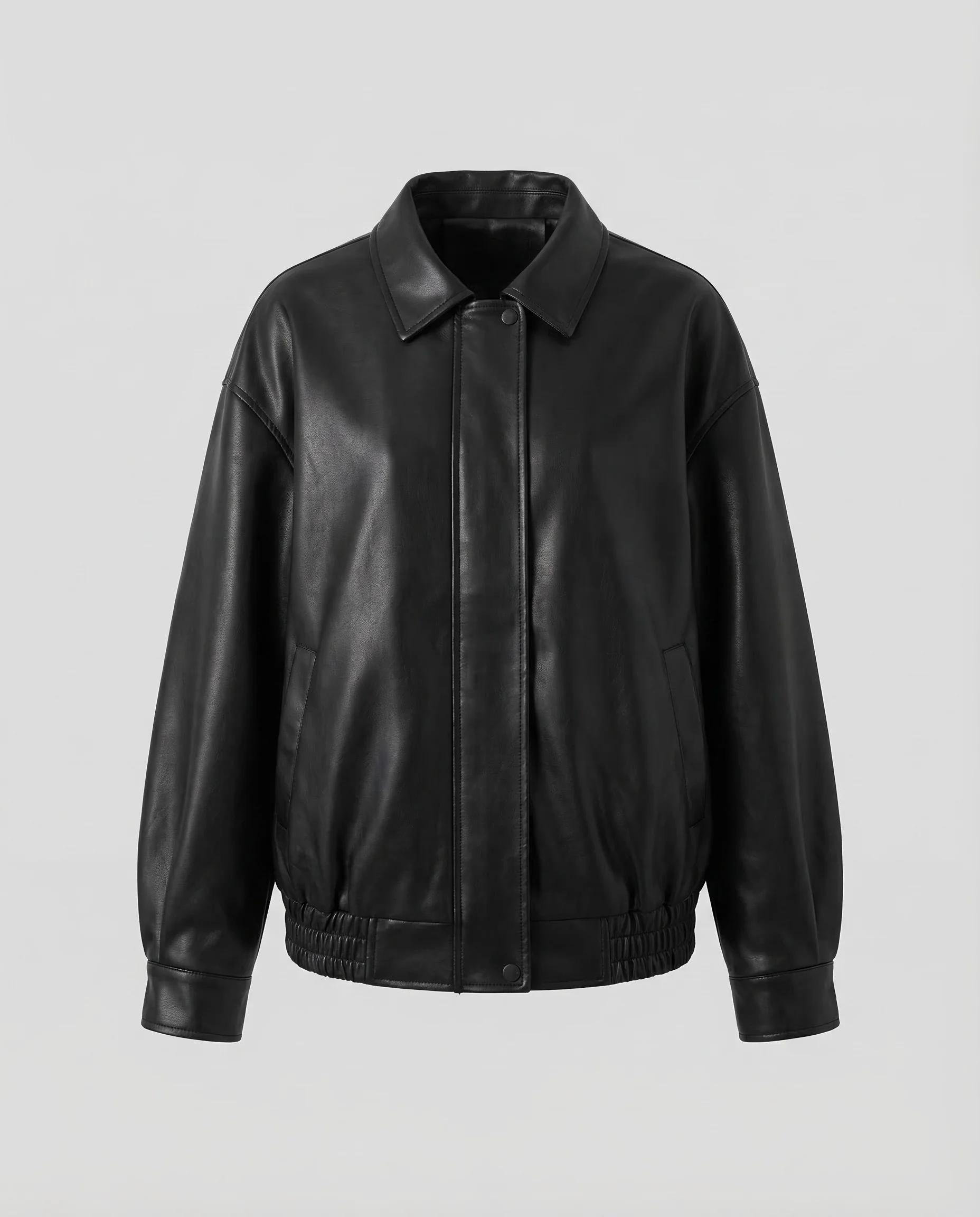 Damen Kunstleder Blousonjacke Weit - Image 5