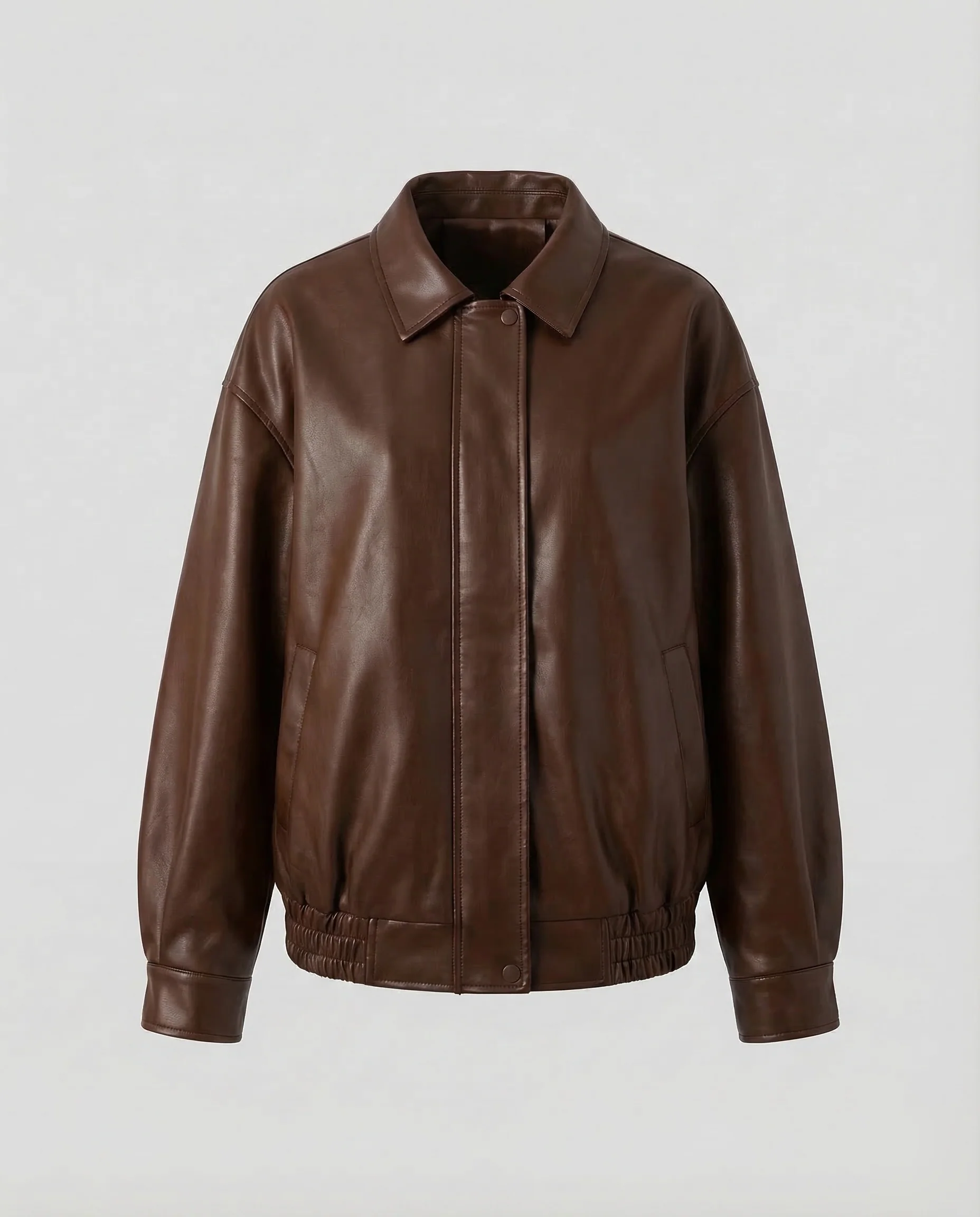Damen Kunstleder Blousonjacke Weit - Image 6