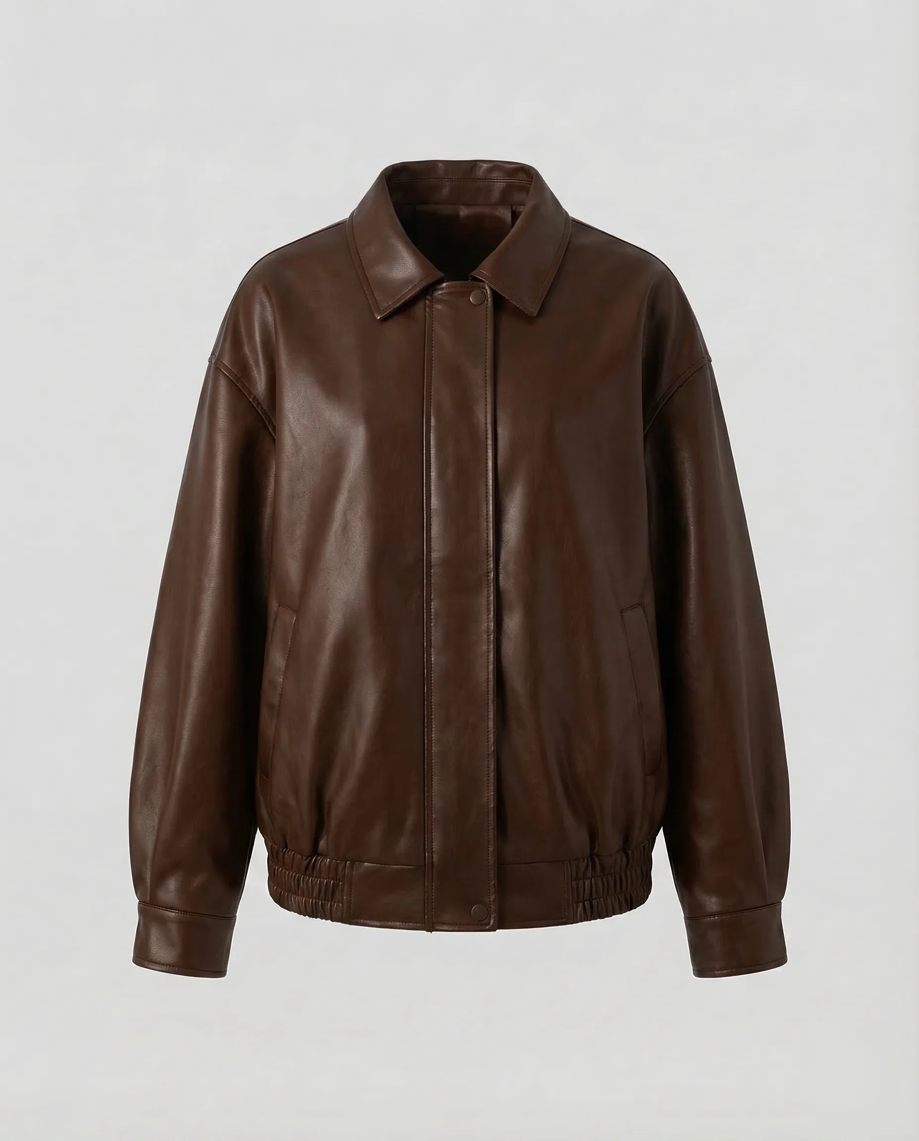Damen Kunstleder Blousonjacke Weit - Image 7