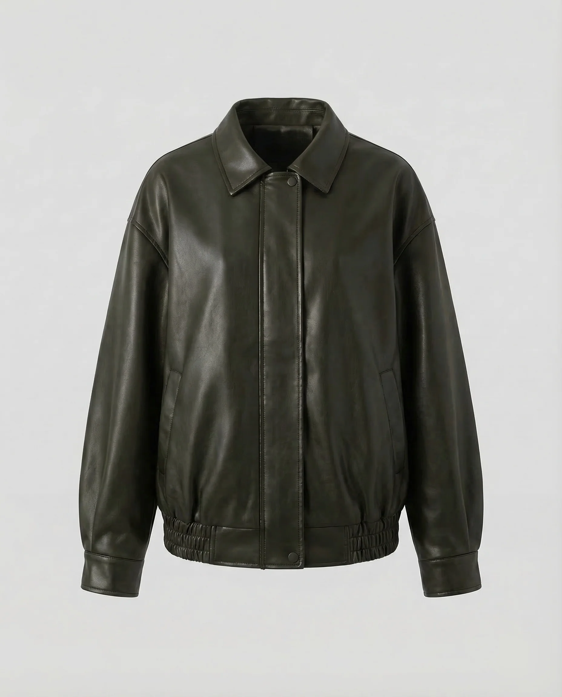 Damen Kunstleder Blousonjacke Weit - Image 8