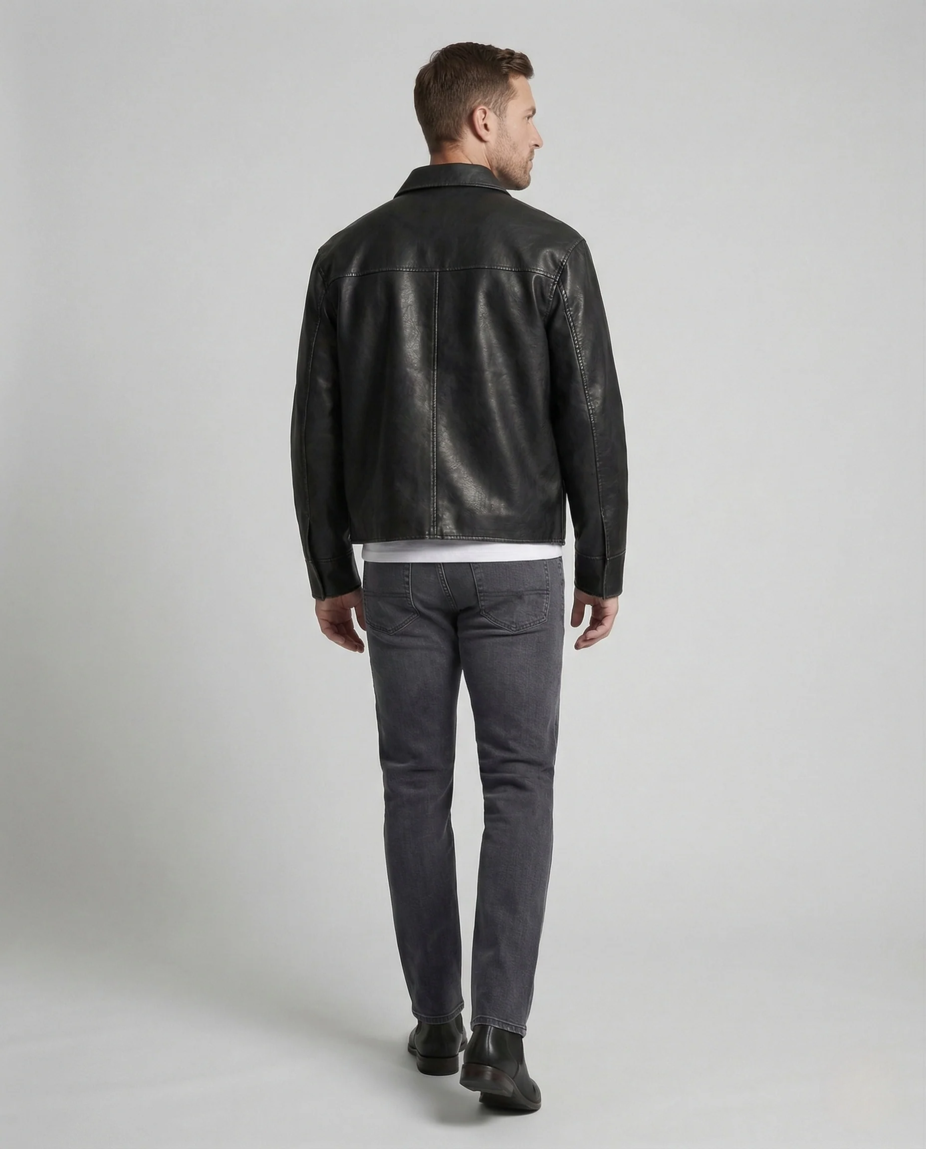Damen Weite Kunstlederjacke - Image 3