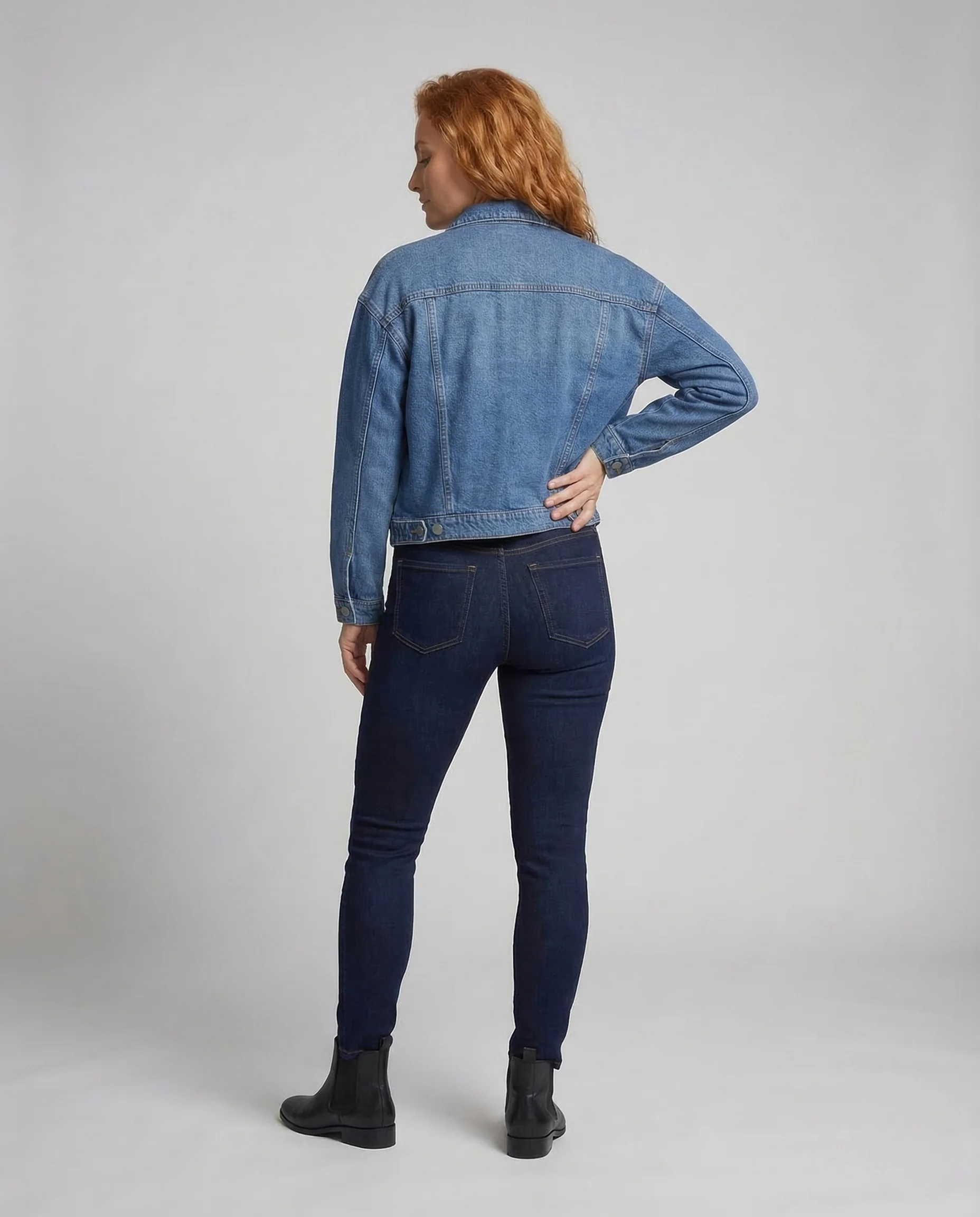 Damen Jeansjacke Kurz Weit - Image 4