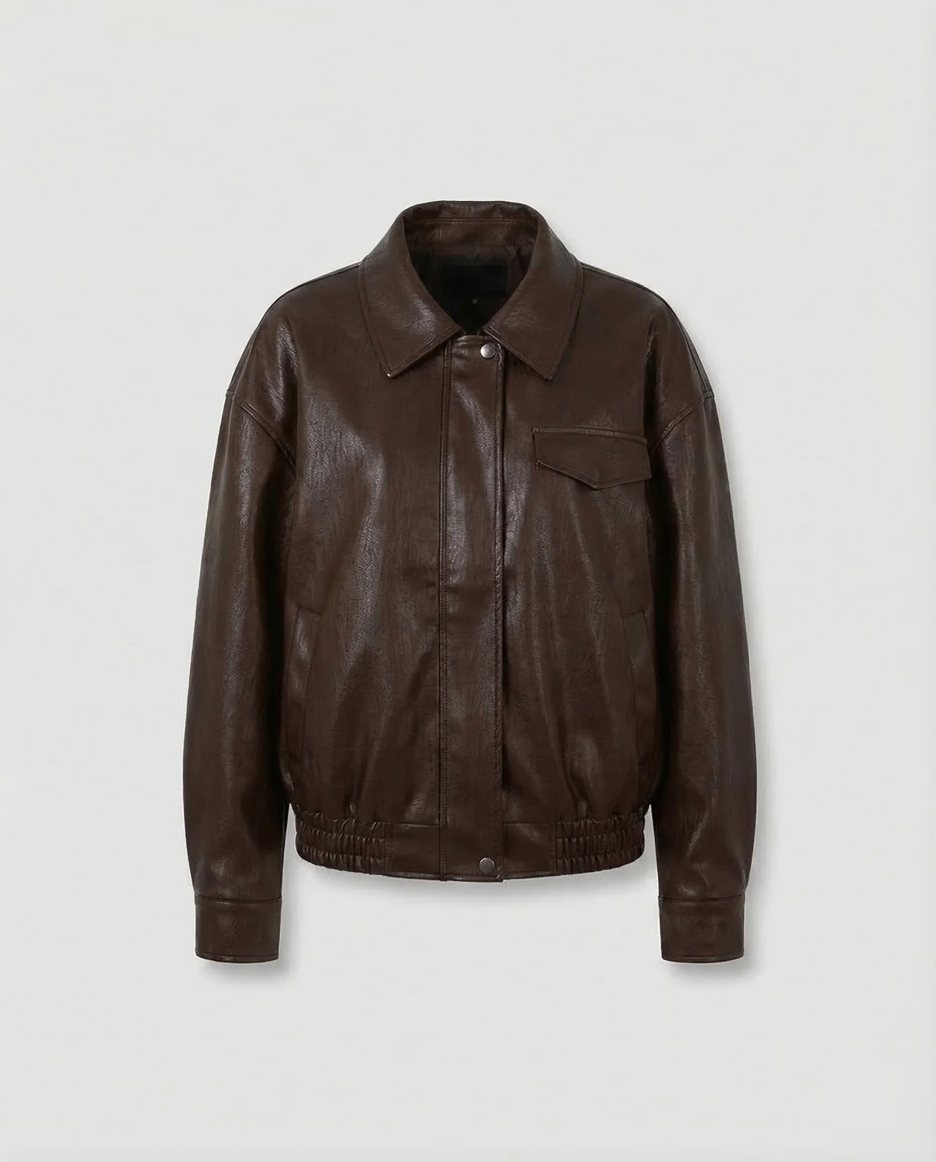 Damen Lederimitatjacke Hemdkragen - Image 6