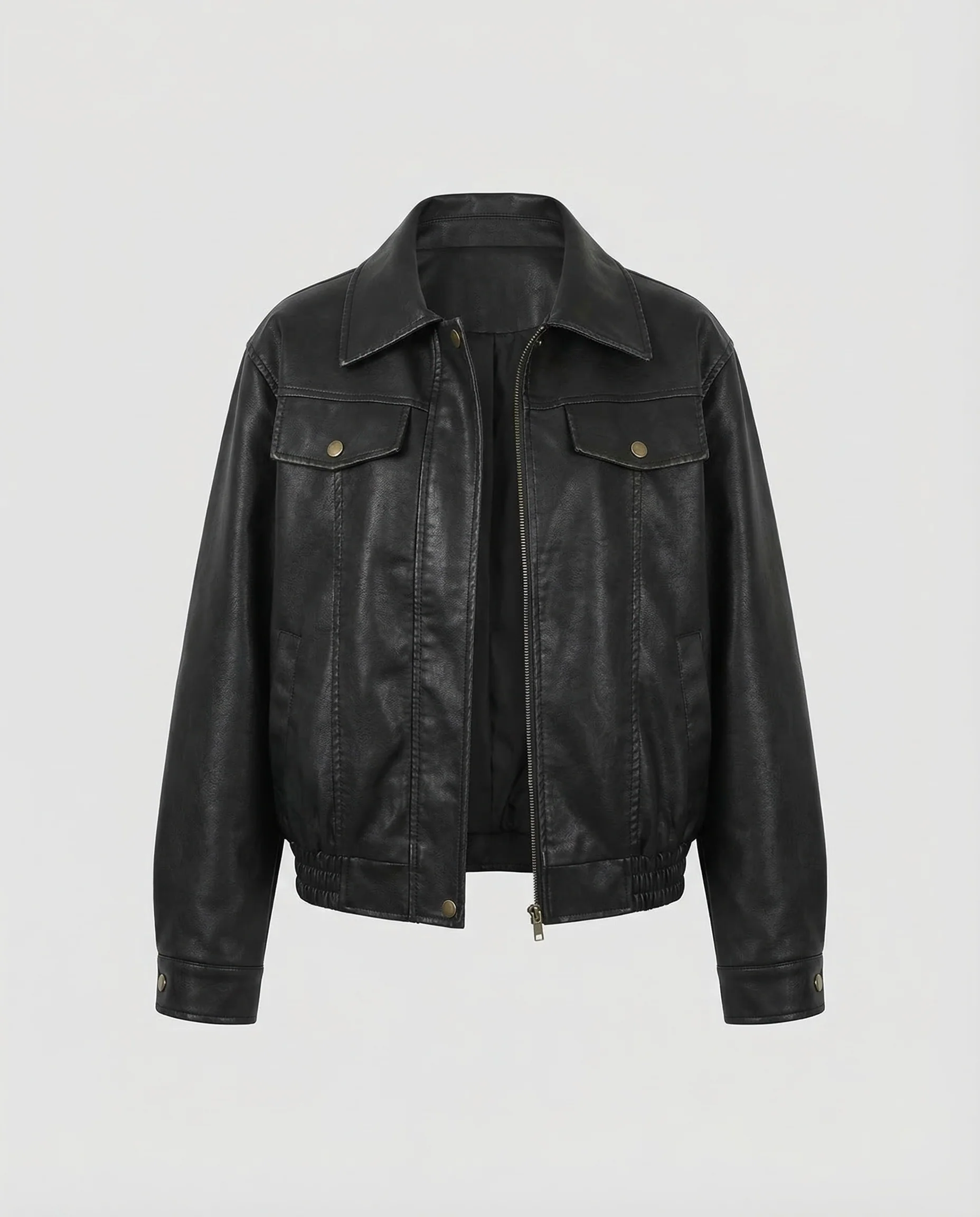 Damen Lederjacke Biker Weit - Image 5