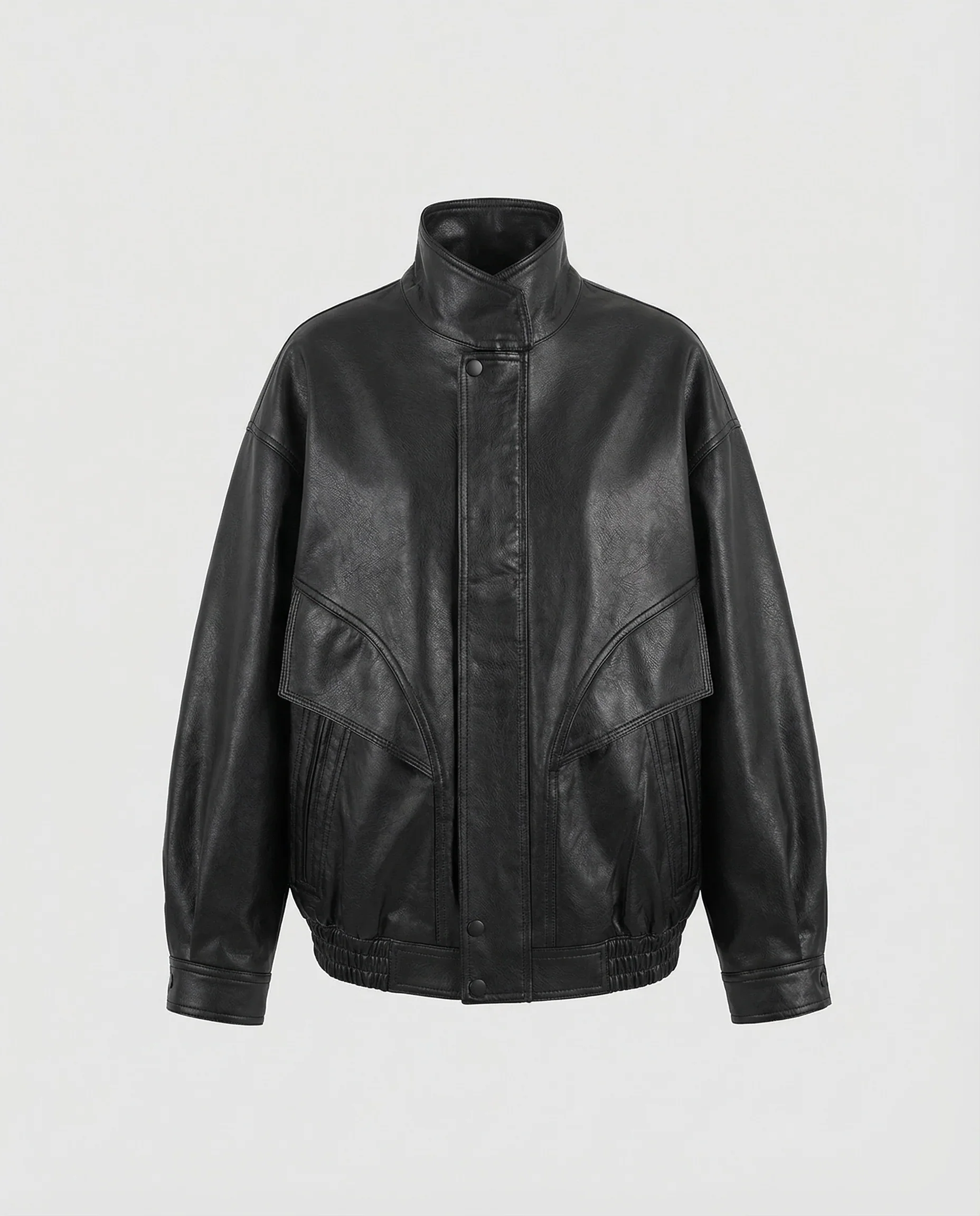 Damen Leder Bomberjacke Weit - Image 6
