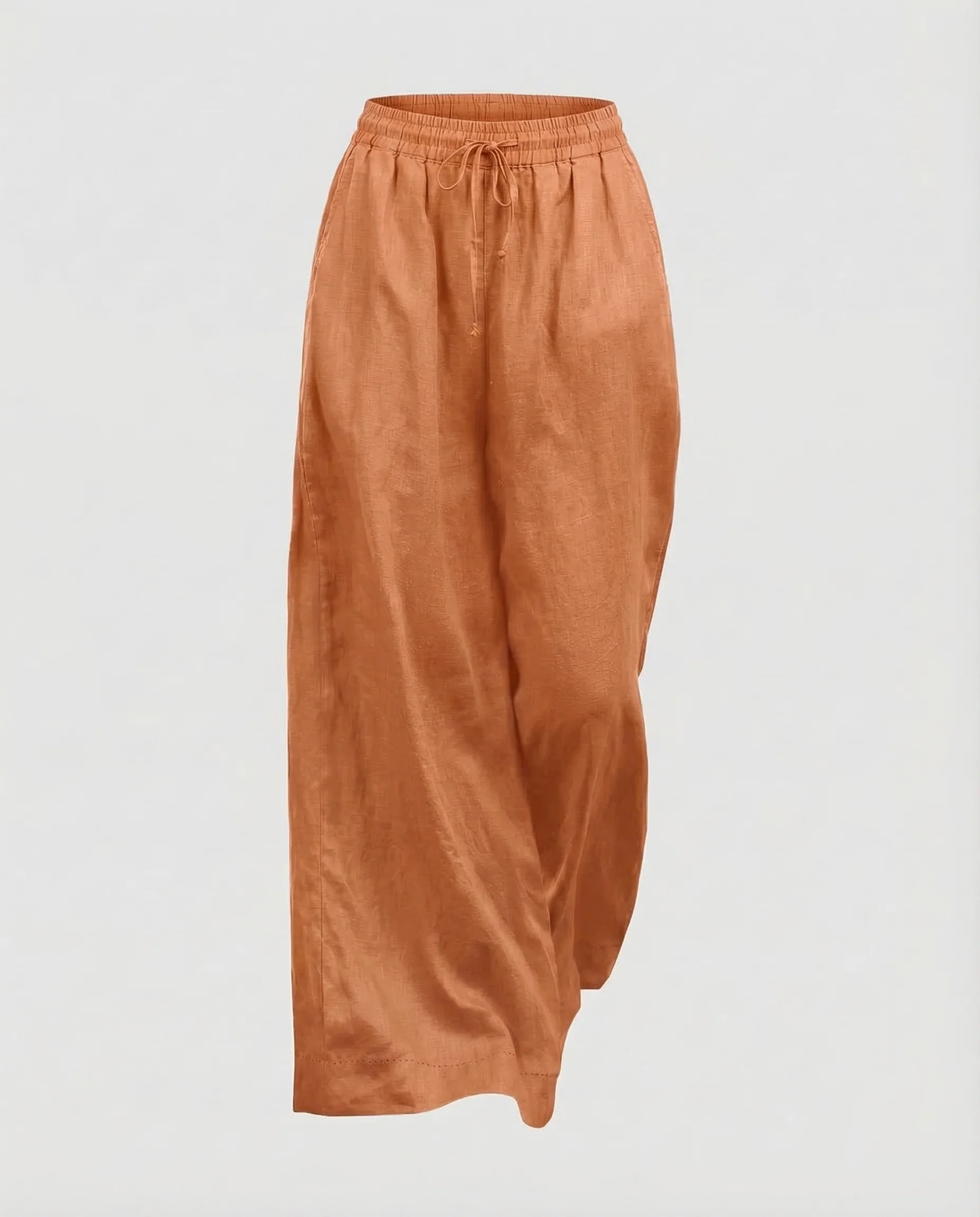 Damen Leinenhose Weit Elastikbund - Image 10