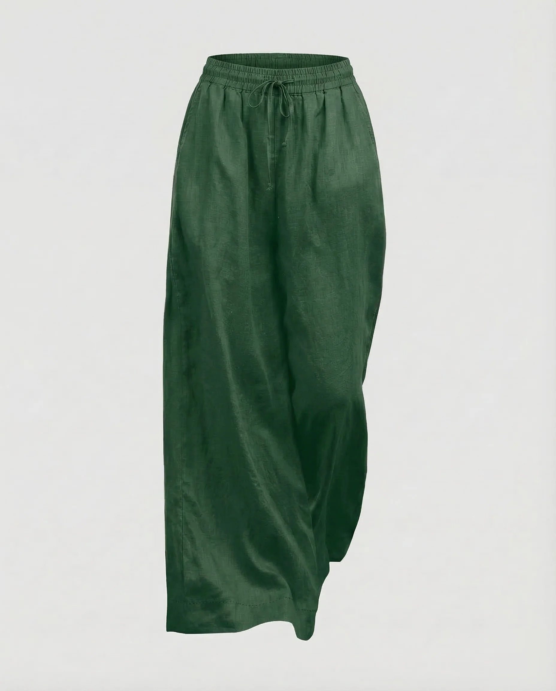 Damen Leinenhose Weit Elastikbund - Image 6