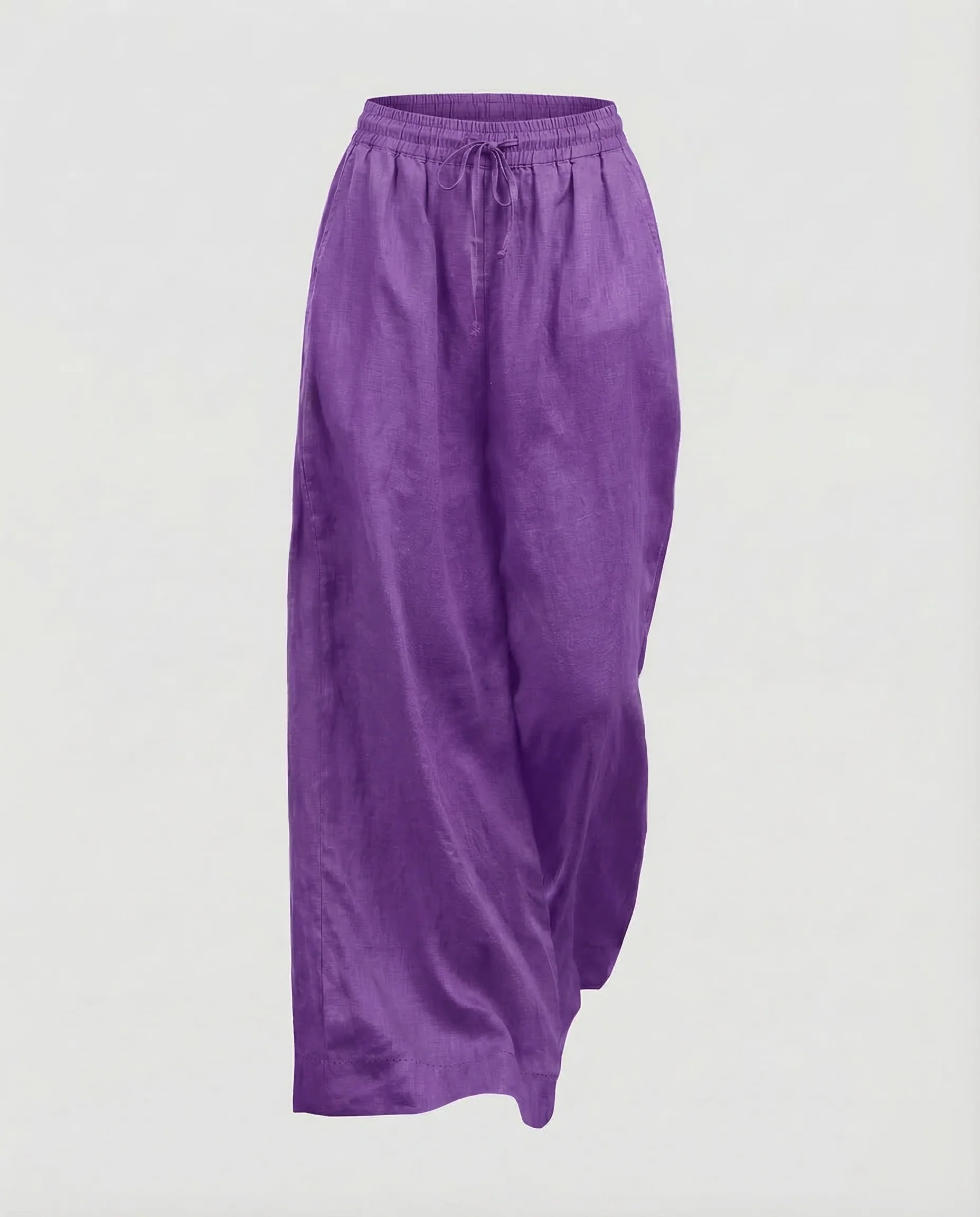 Damen Leinenhose Weit Elastikbund - Image 8