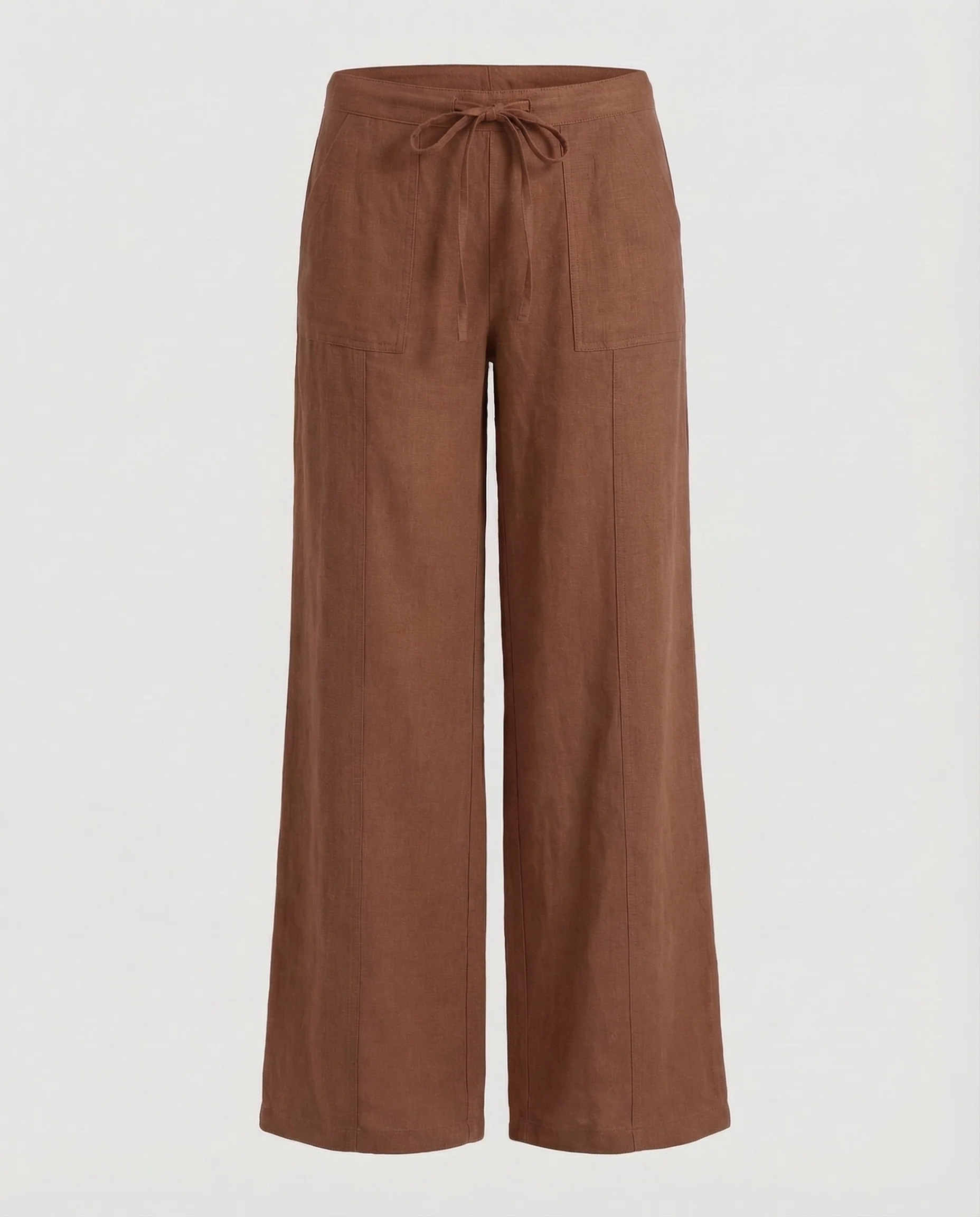 Damen Leinenhose Weit Tunnelzug - Image 8