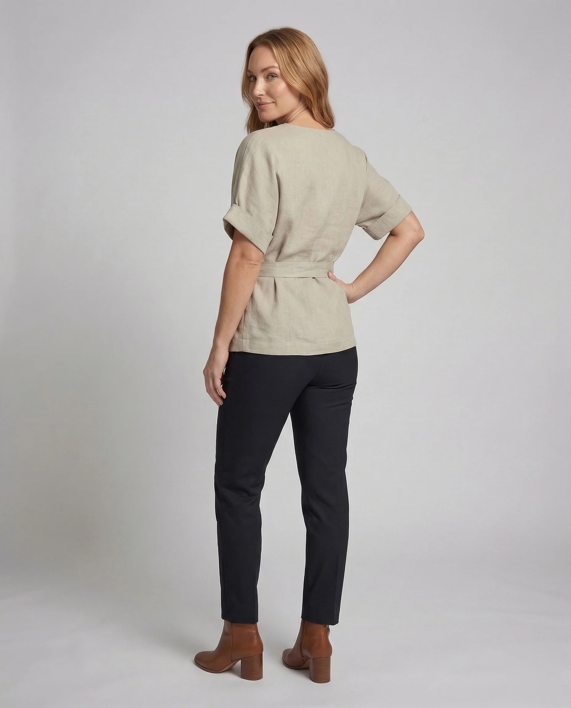 Damen Leinen Tunika Gürtel - Image 3