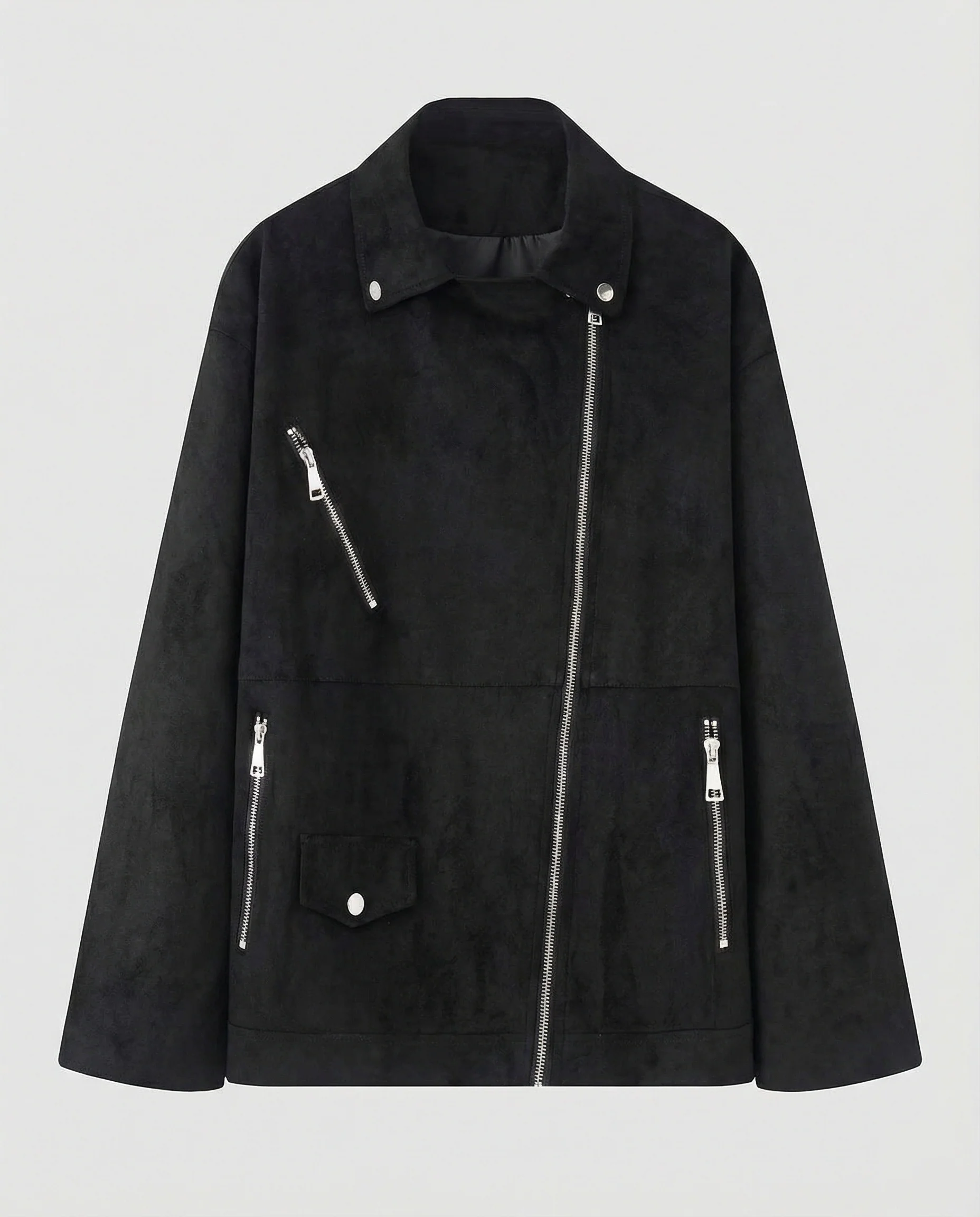 Braune Lederjacke Damen Velours - Image 5
