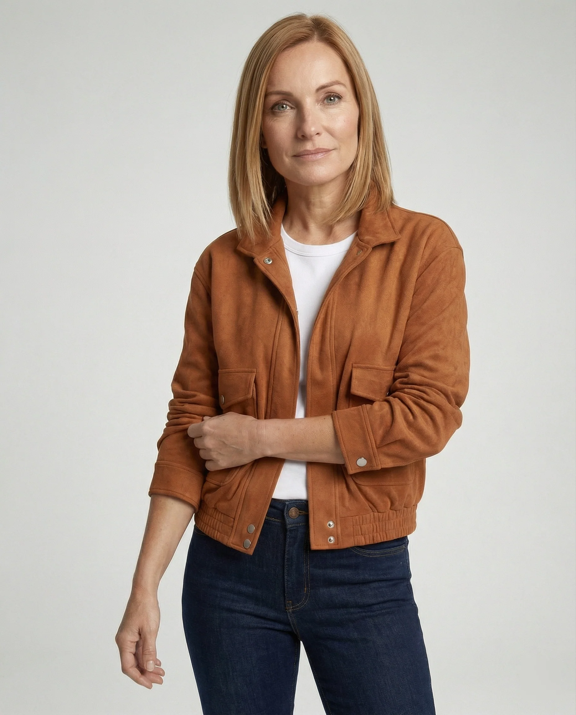 Freizeitkleidung Damen Veloursjacke Weit