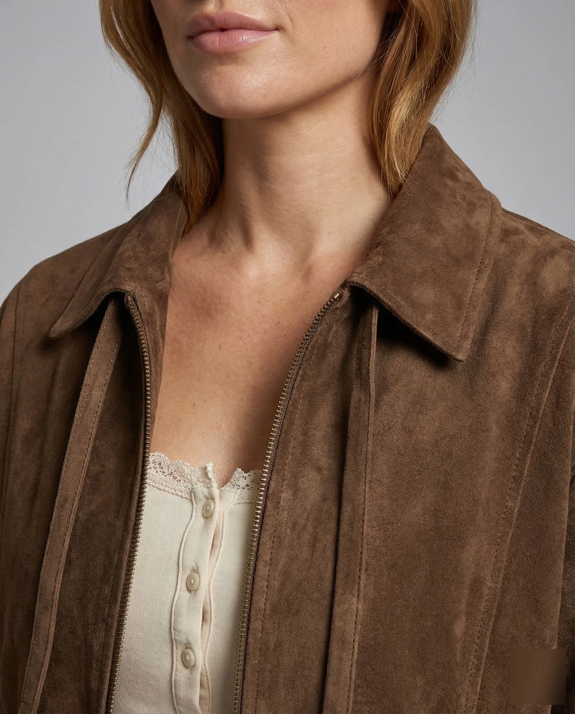 Damen Velours Bomberjacke Raglan - Image 3