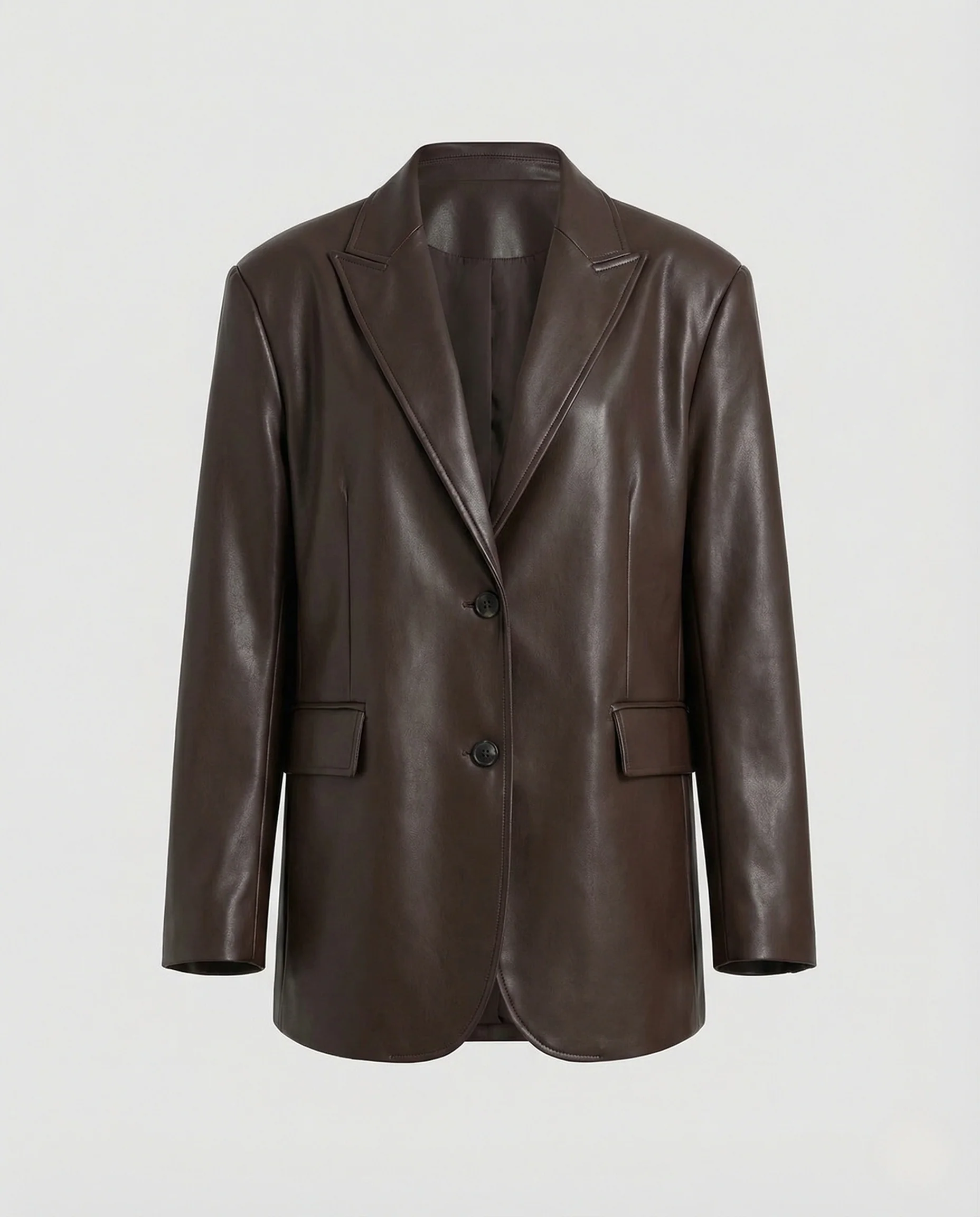 Damen Lederoptik Blazer Weit - Image 5