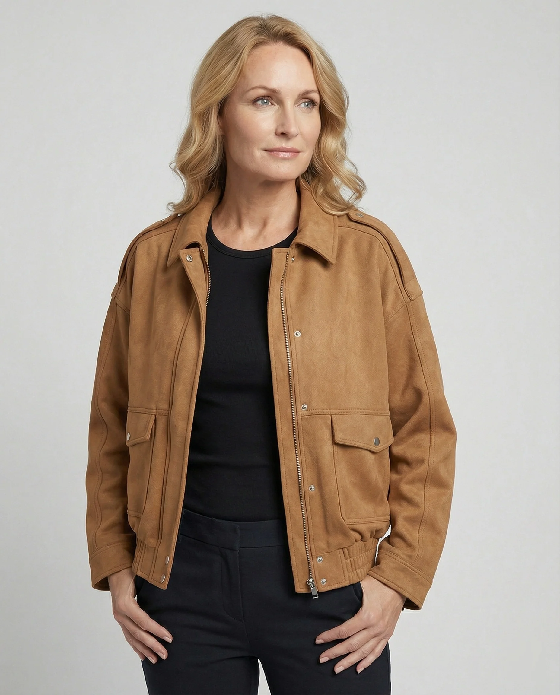 Freizeitkleidung Damen Wildleder Blouson