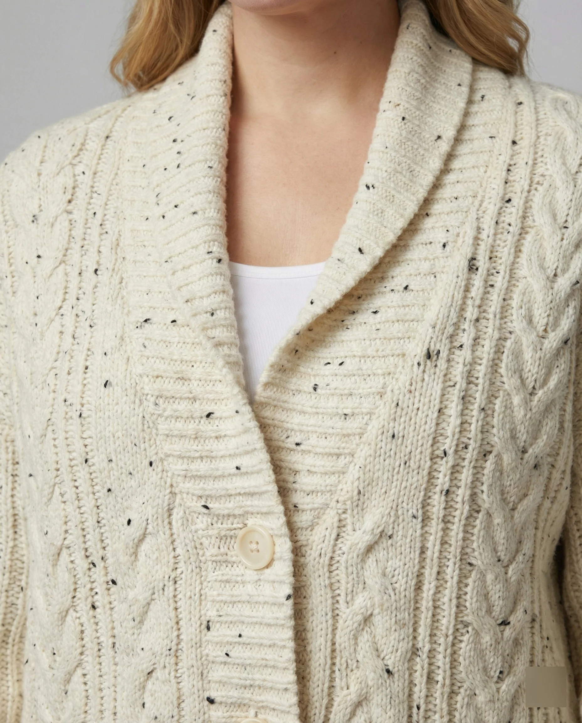 Grobstrickcardigan mit Zopfmuster Eingrifftaschen und Zierknopfleiste Heidi-Mode - Image 2