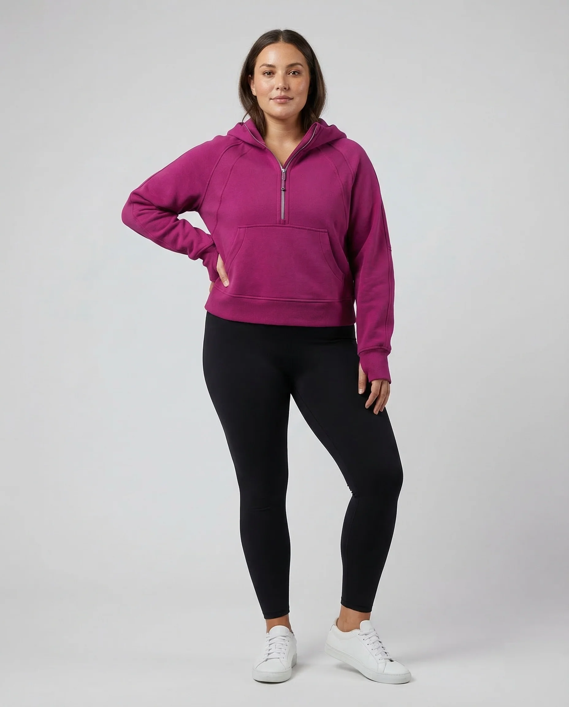 Damen Hoodie Oversize Reißverschluss