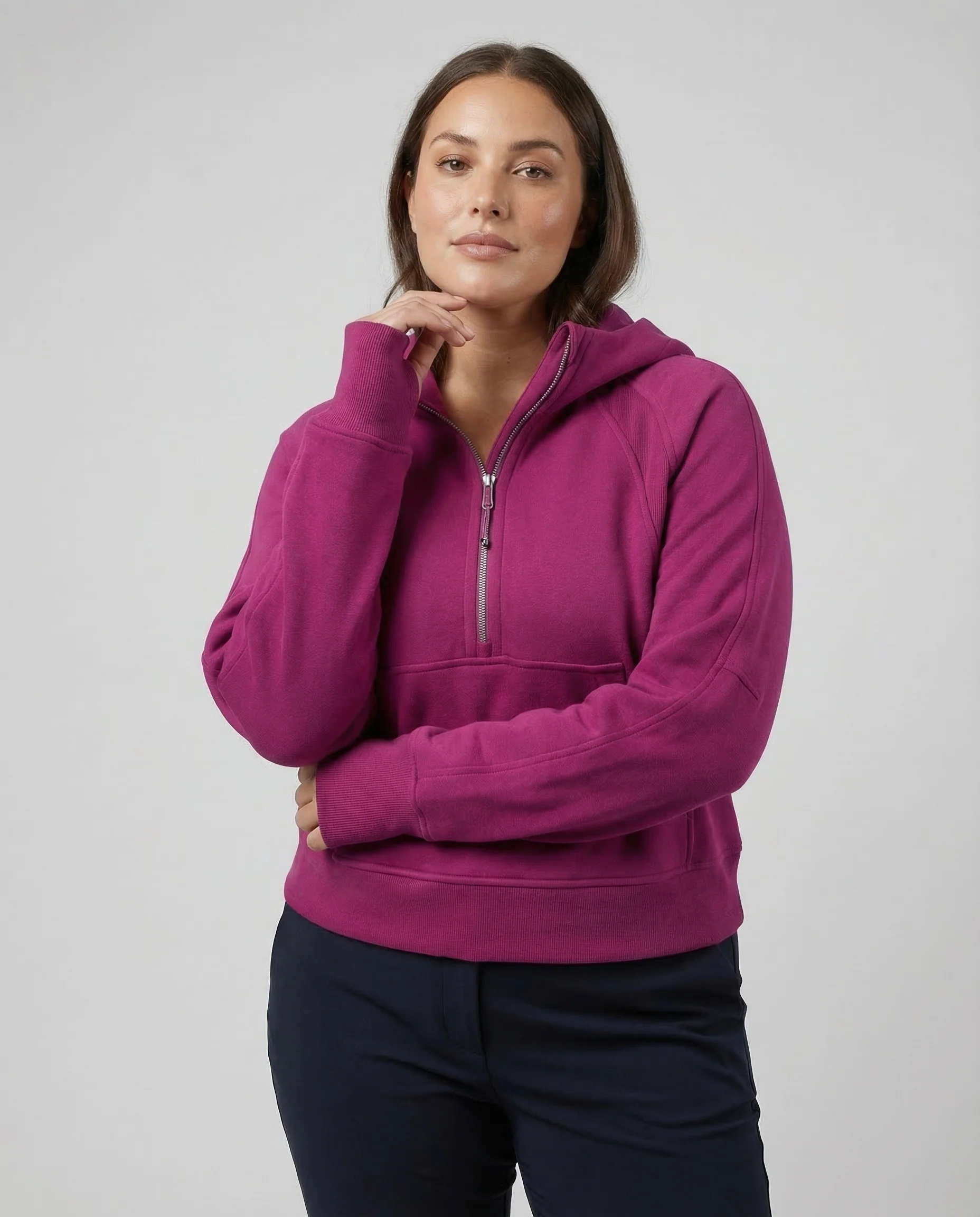 Damen Hoodie Oversize Reißverschluss - Image 2
