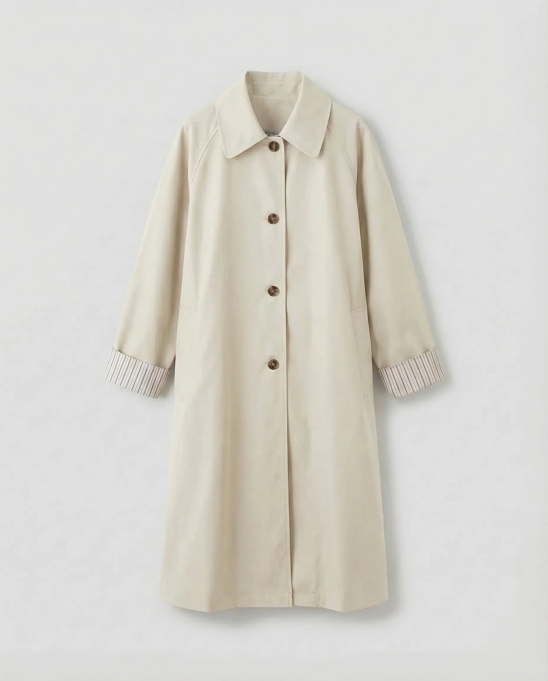 Damen Trenchcoat Lang Ballonärmel - Image 10