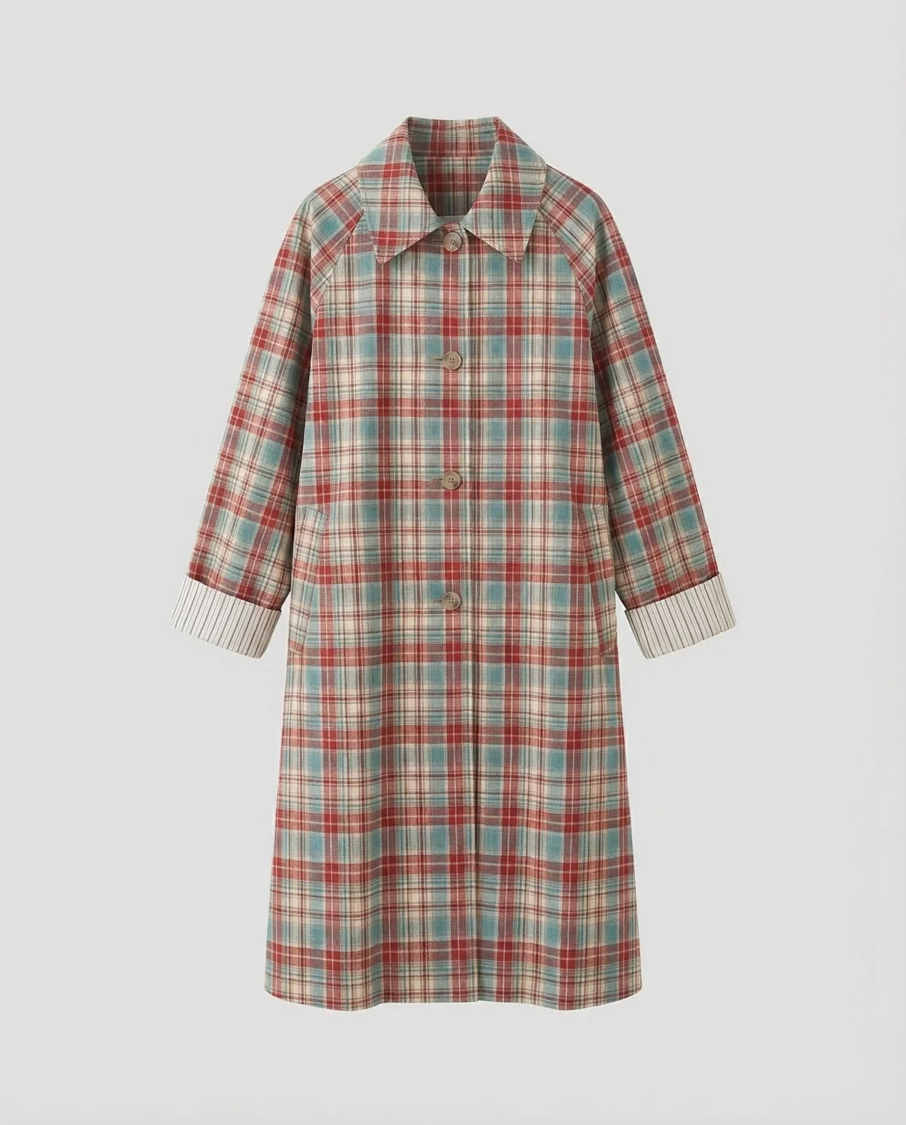 Damen Trenchcoat Lang Ballonärmel - Image 11