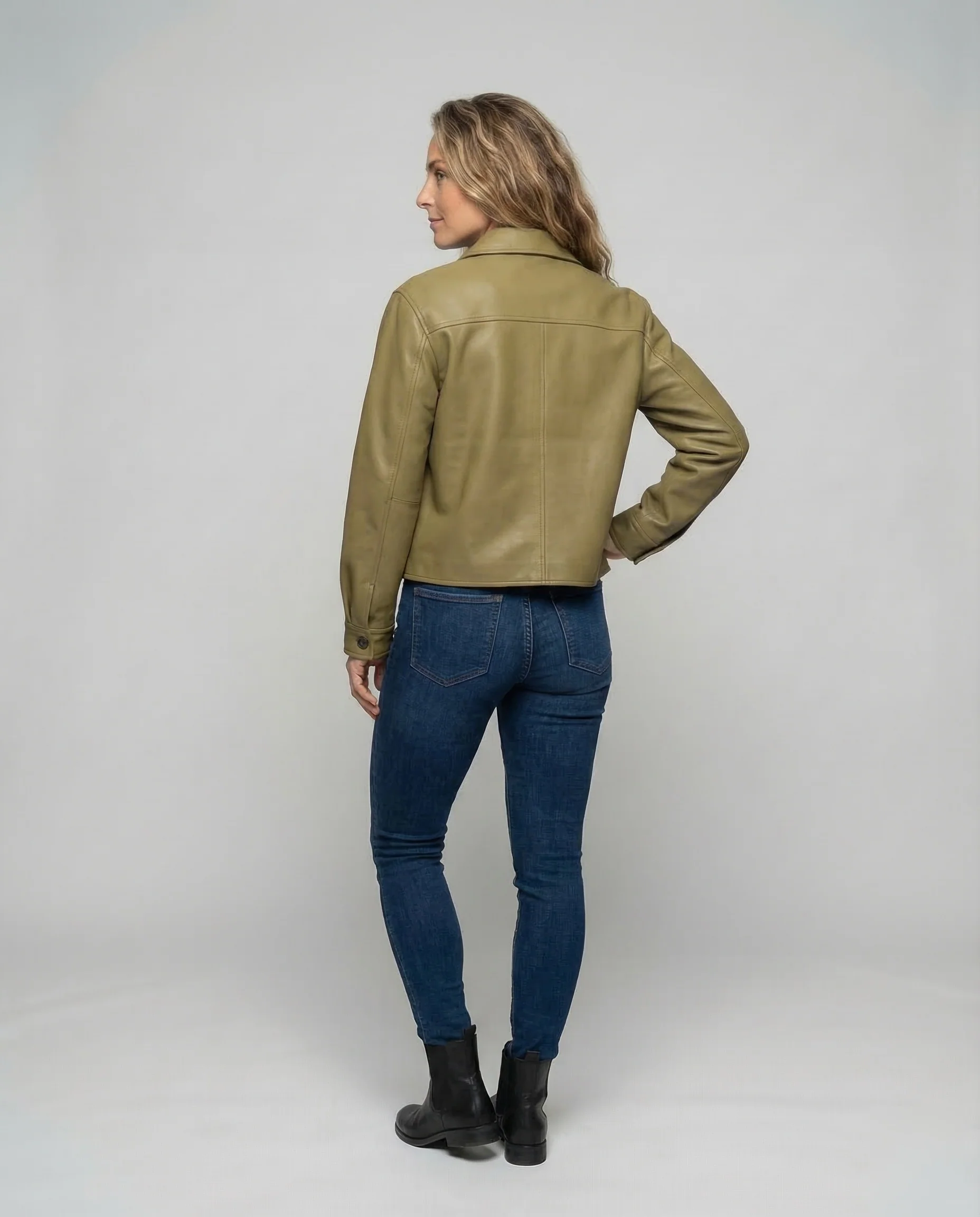 Damen Trenchcoat Lang Ballonärmel - Image 4