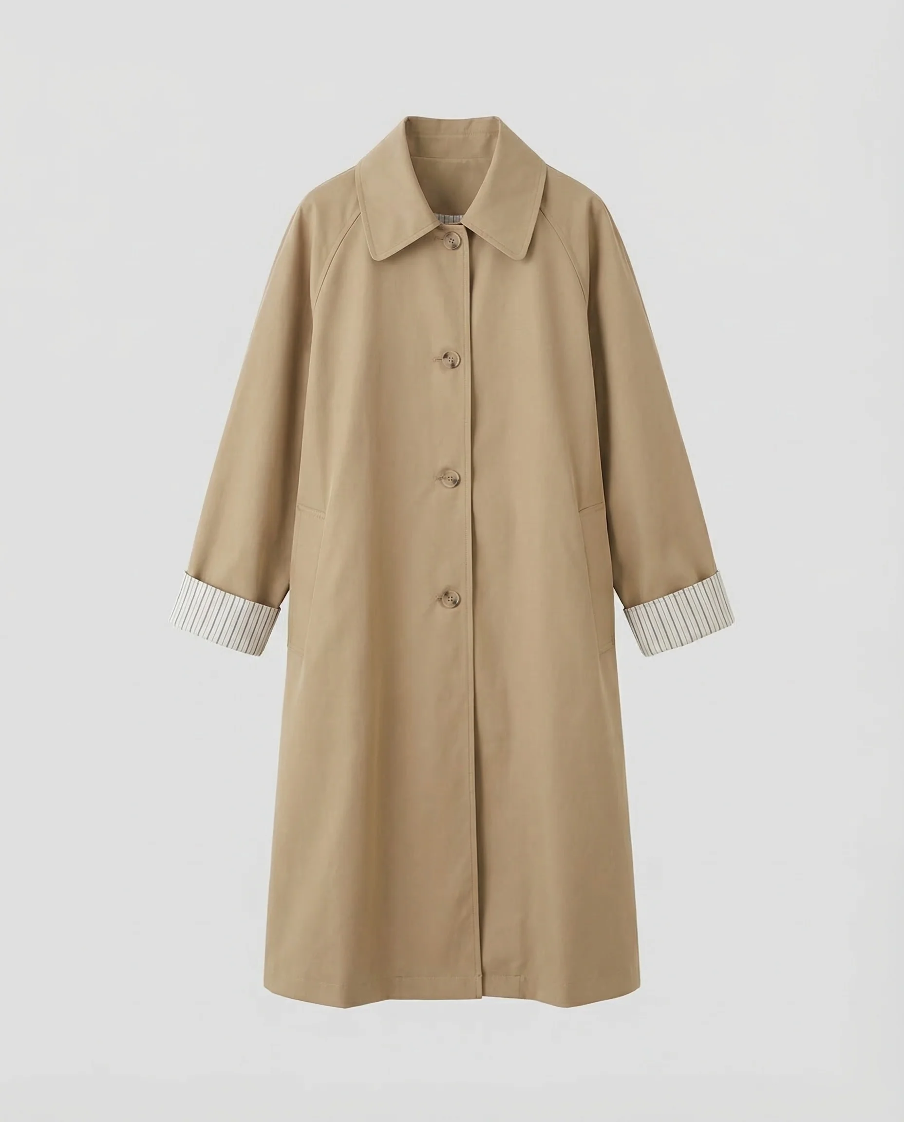 Damen Trenchcoat Lang Ballonärmel - Image 5