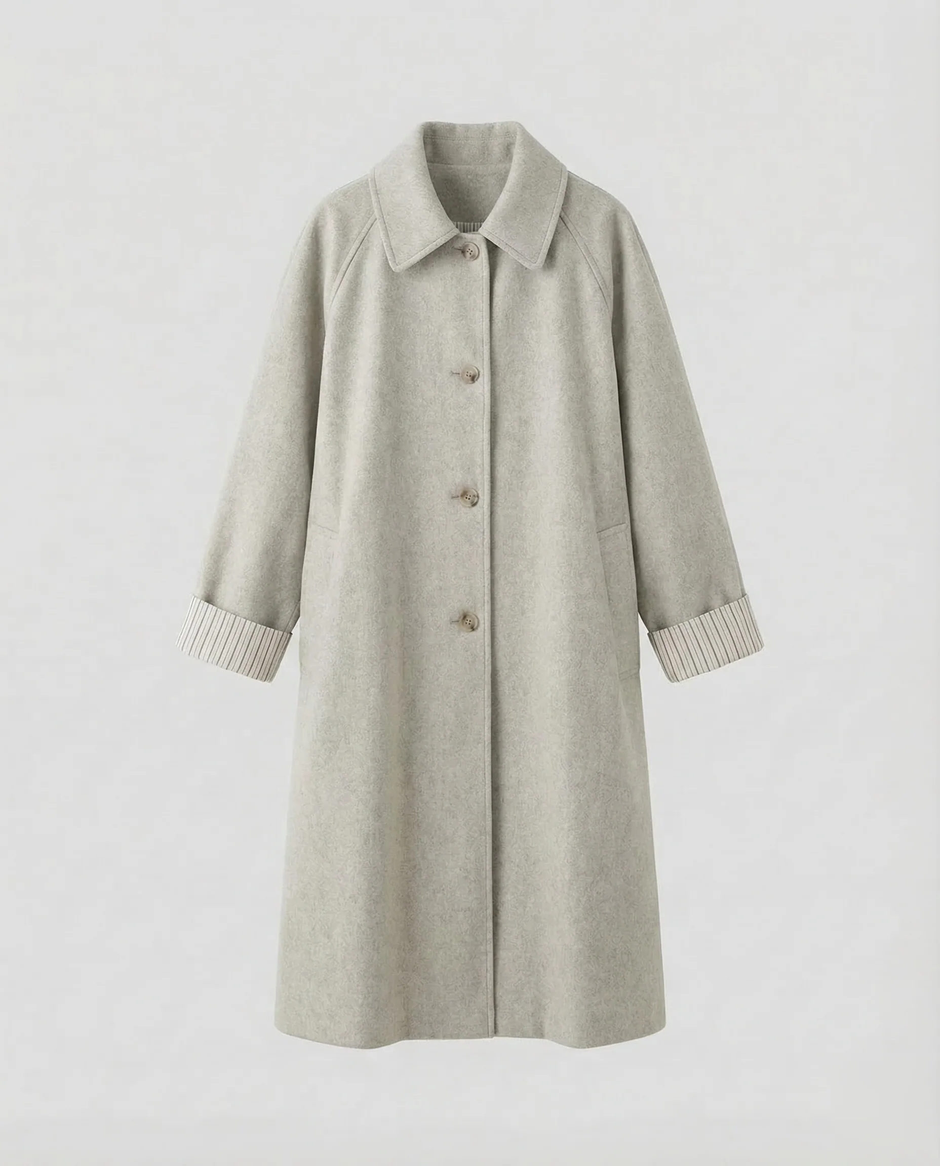 Damen Trenchcoat Lang Ballonärmel - Image 6