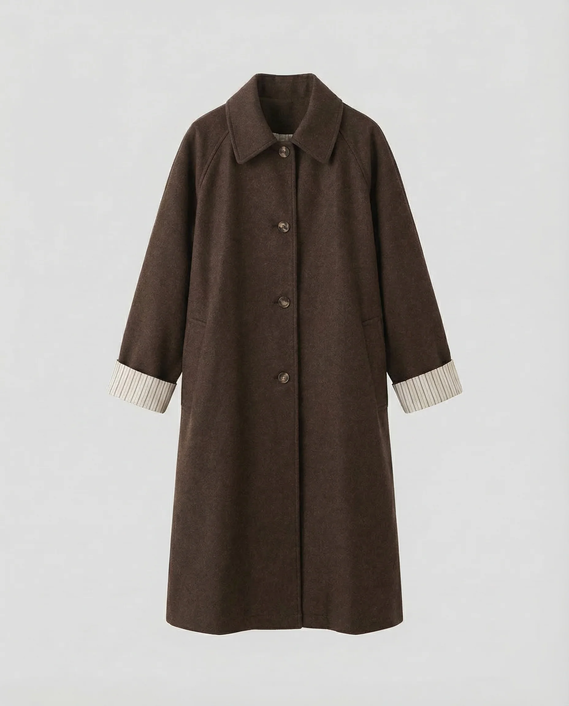 Damen Trenchcoat Lang Ballonärmel - Image 7