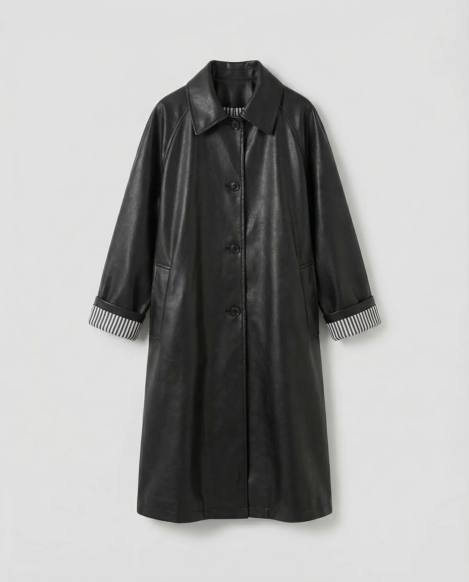 Damen Trenchcoat Lang Ballonärmel - Image 9