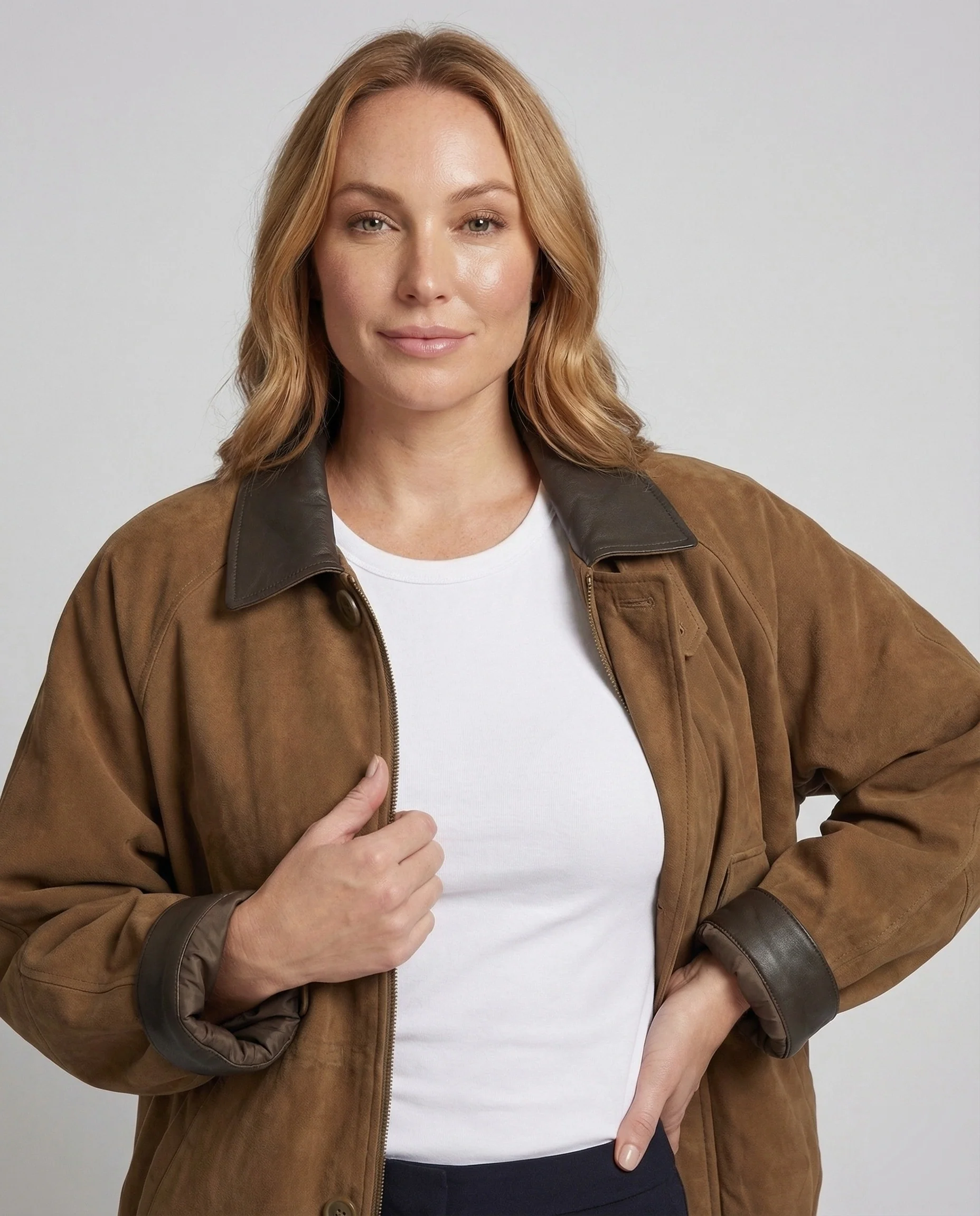 Damen Wildleder Blouson Weit - Image 2