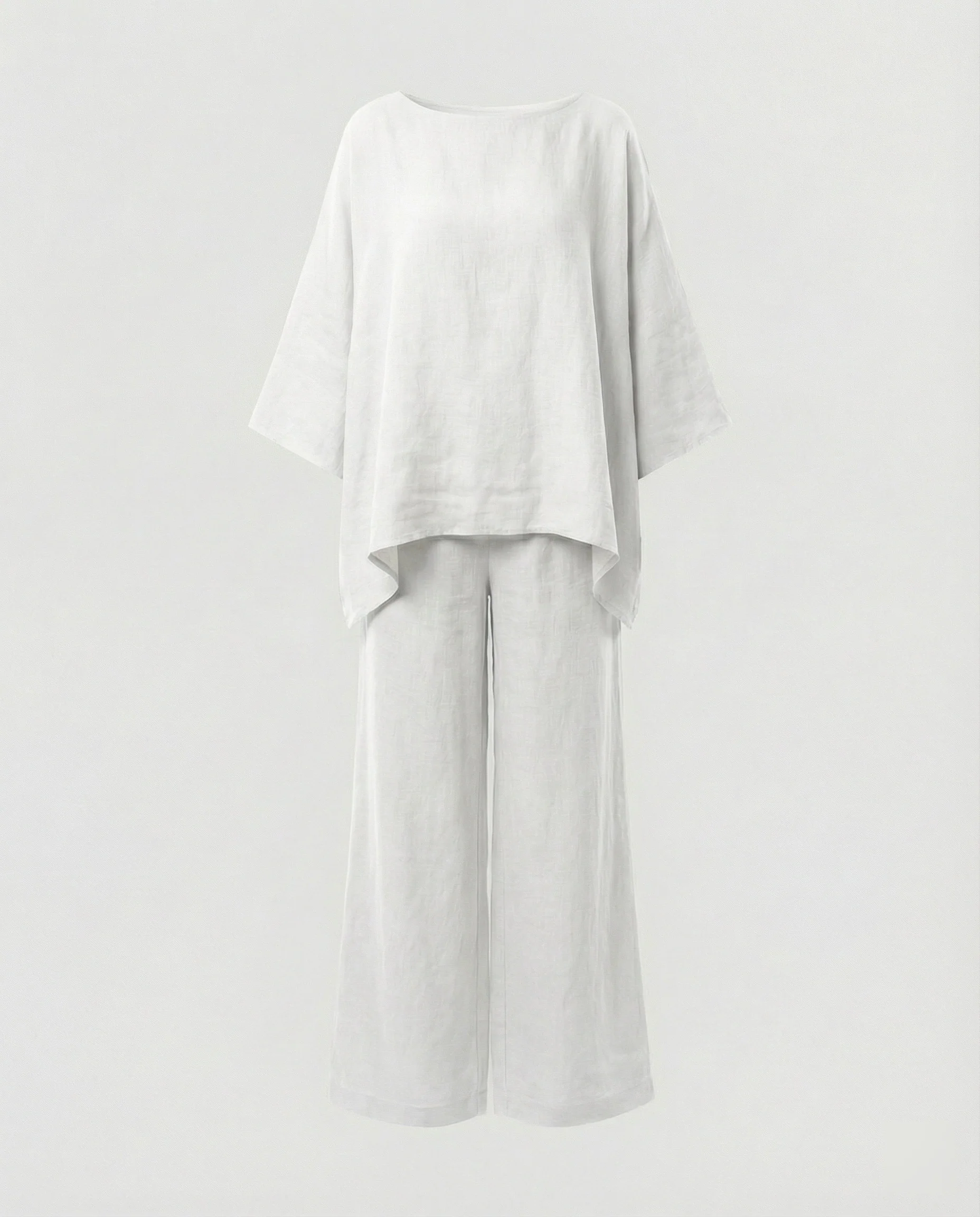 Leinen Zweiteiler Set Damen mit Palazzo-Hose - Image 6
