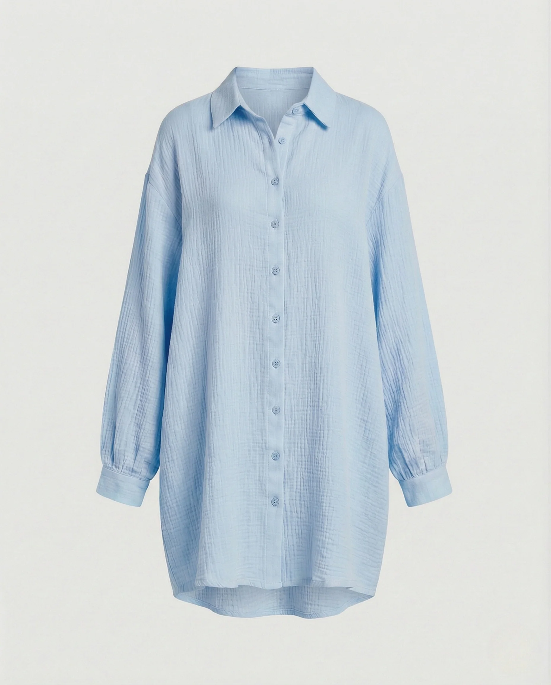 Freizeitkleid Damen Hemdblusenkleid Musselin - Image 10