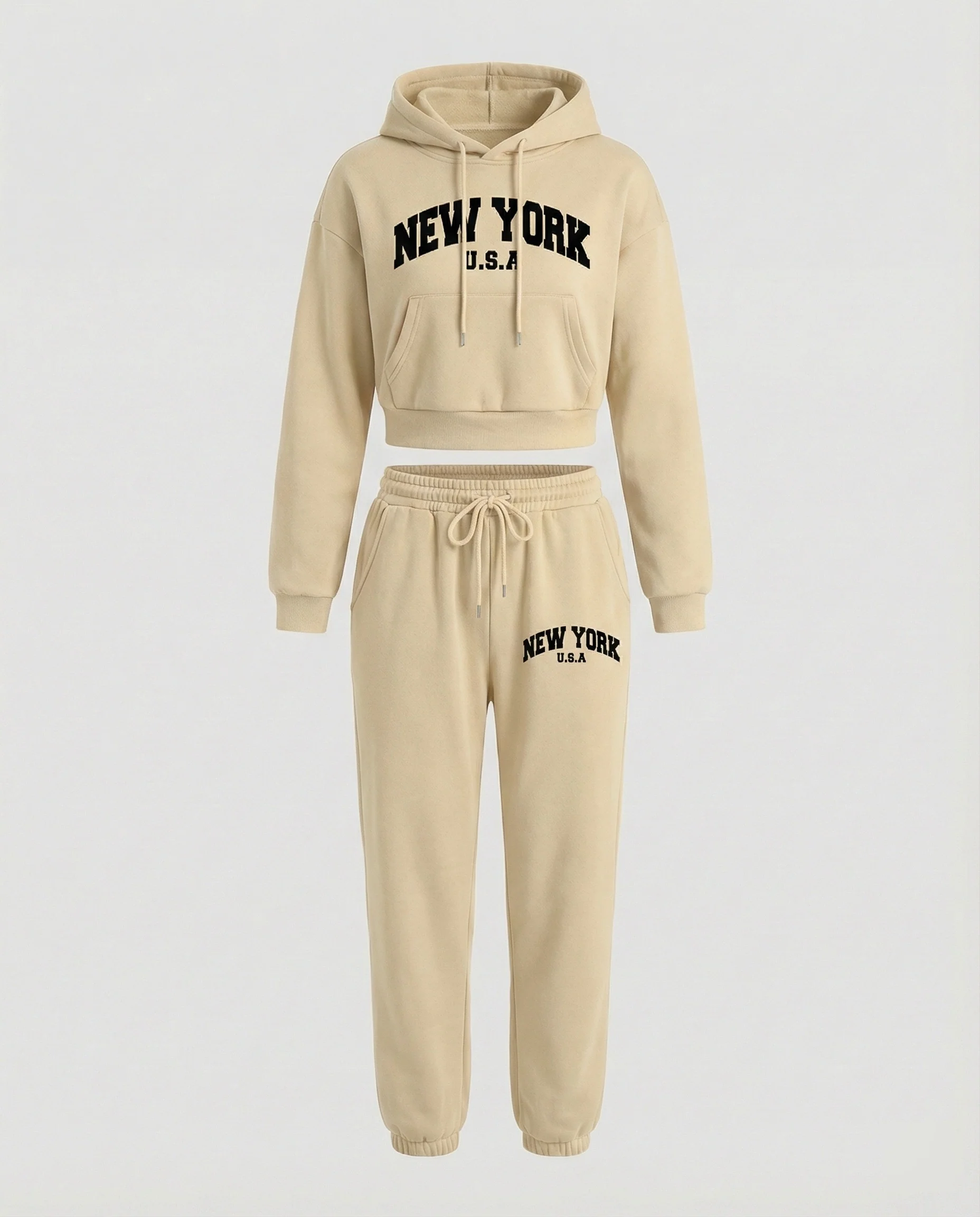 Damen Sweatshirt Set mit College Print - Image 2