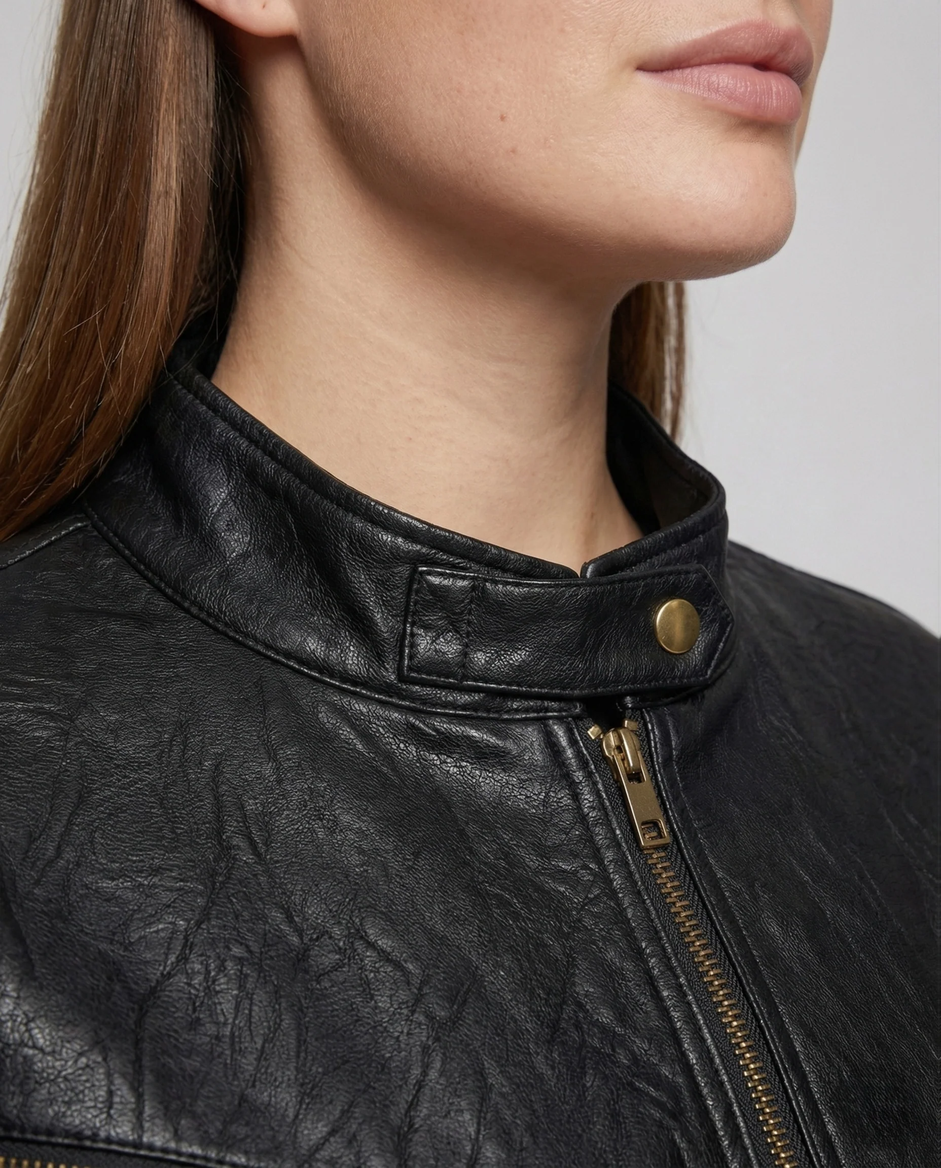 Damen Aviator Lederjacke Weit - Image 3