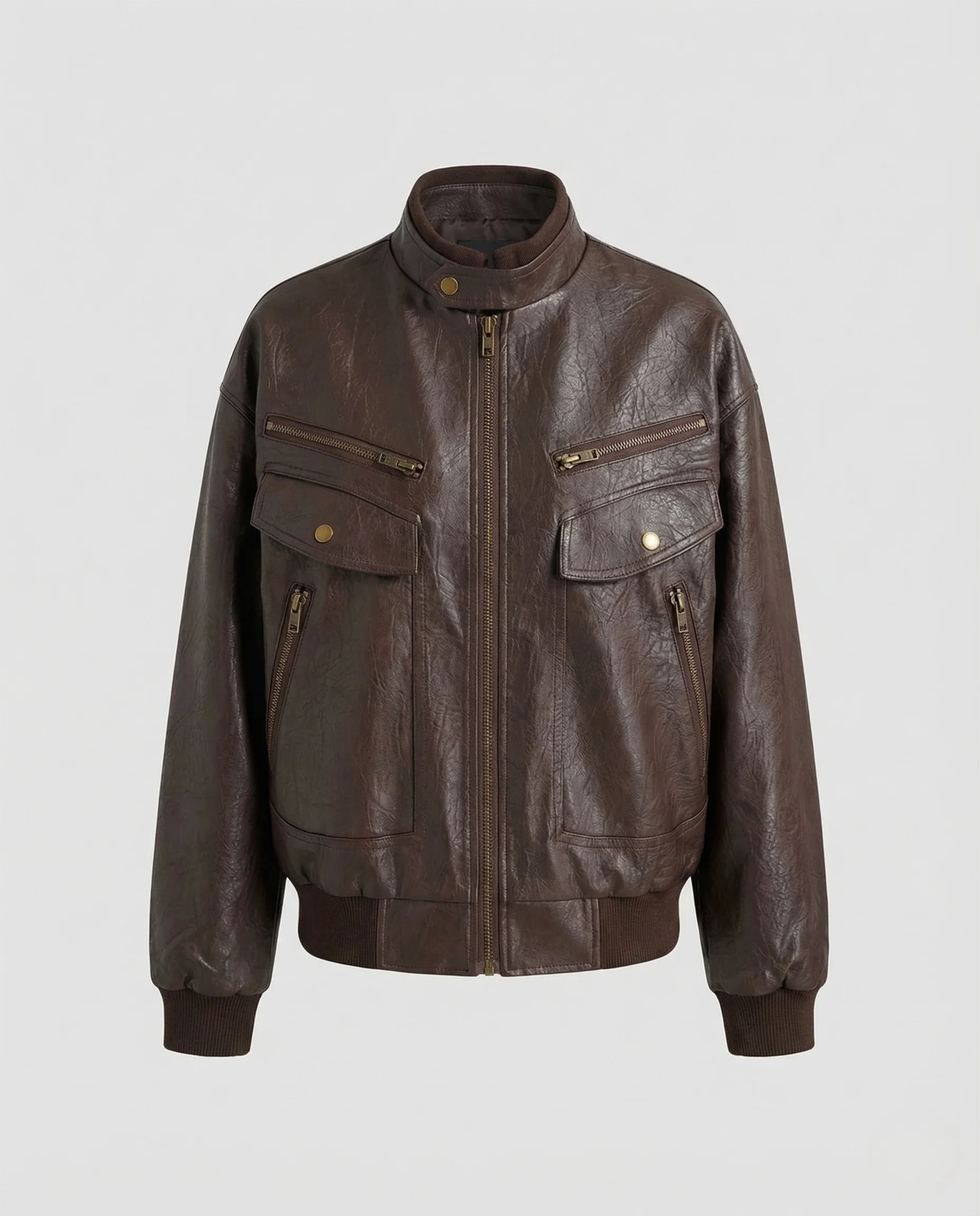 Damen Aviator Lederjacke Weit - Image 5