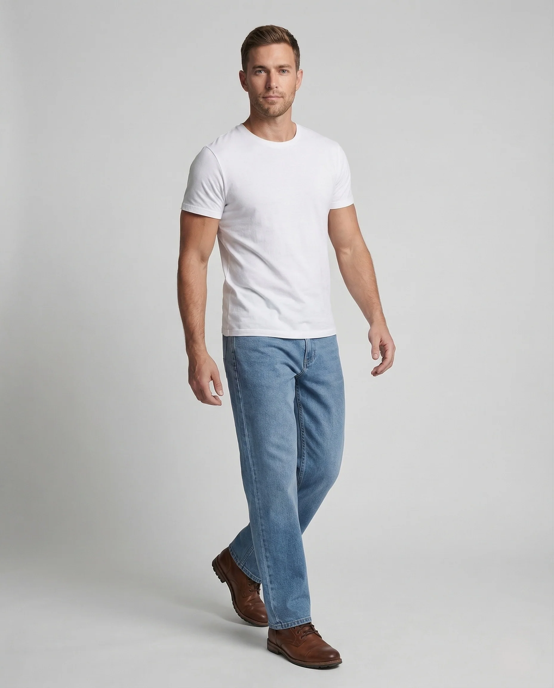 Damen Baggy Jeans Weit Tiefer Schritt