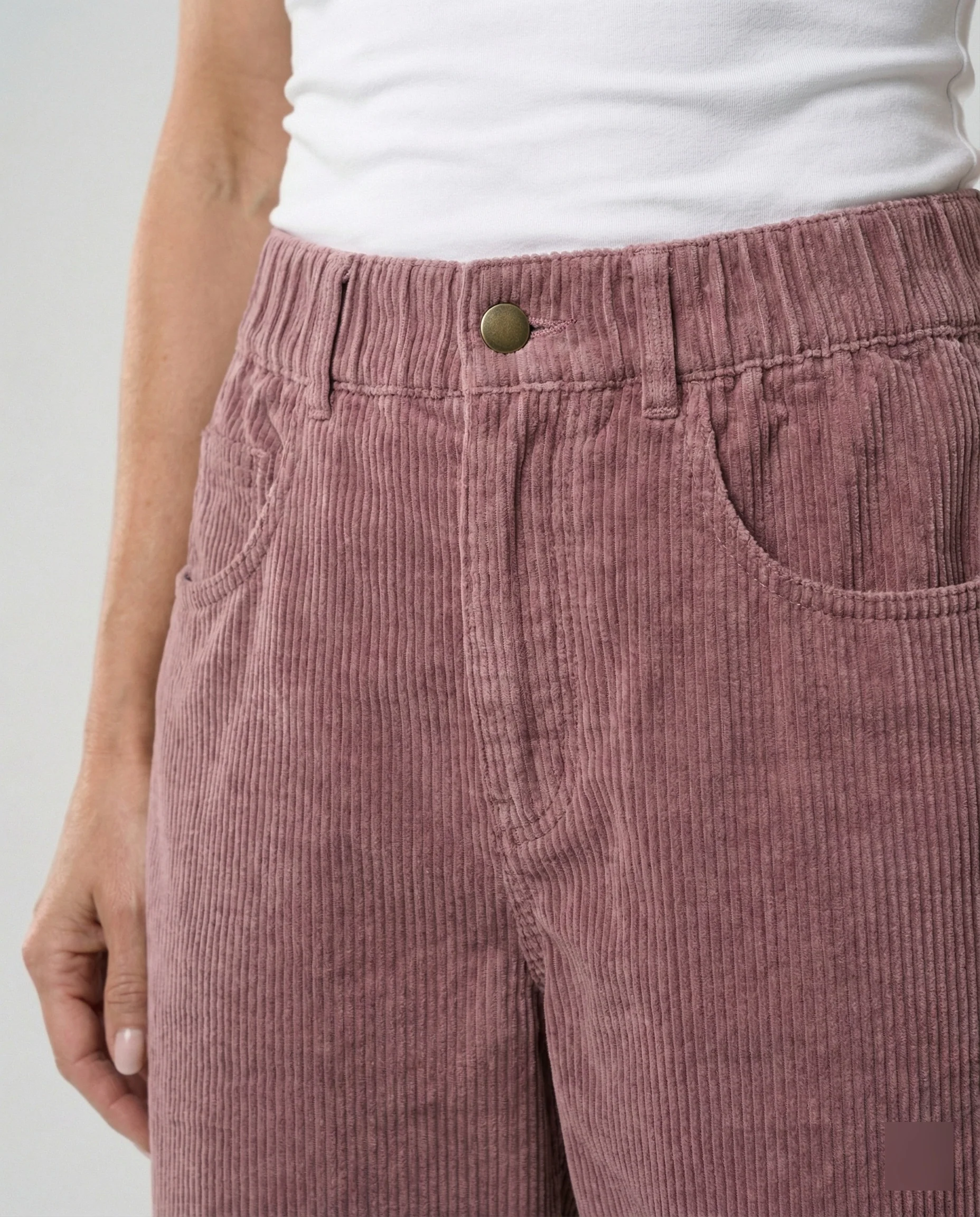 Damen Cordhose Damen weit High Waist - Image 3