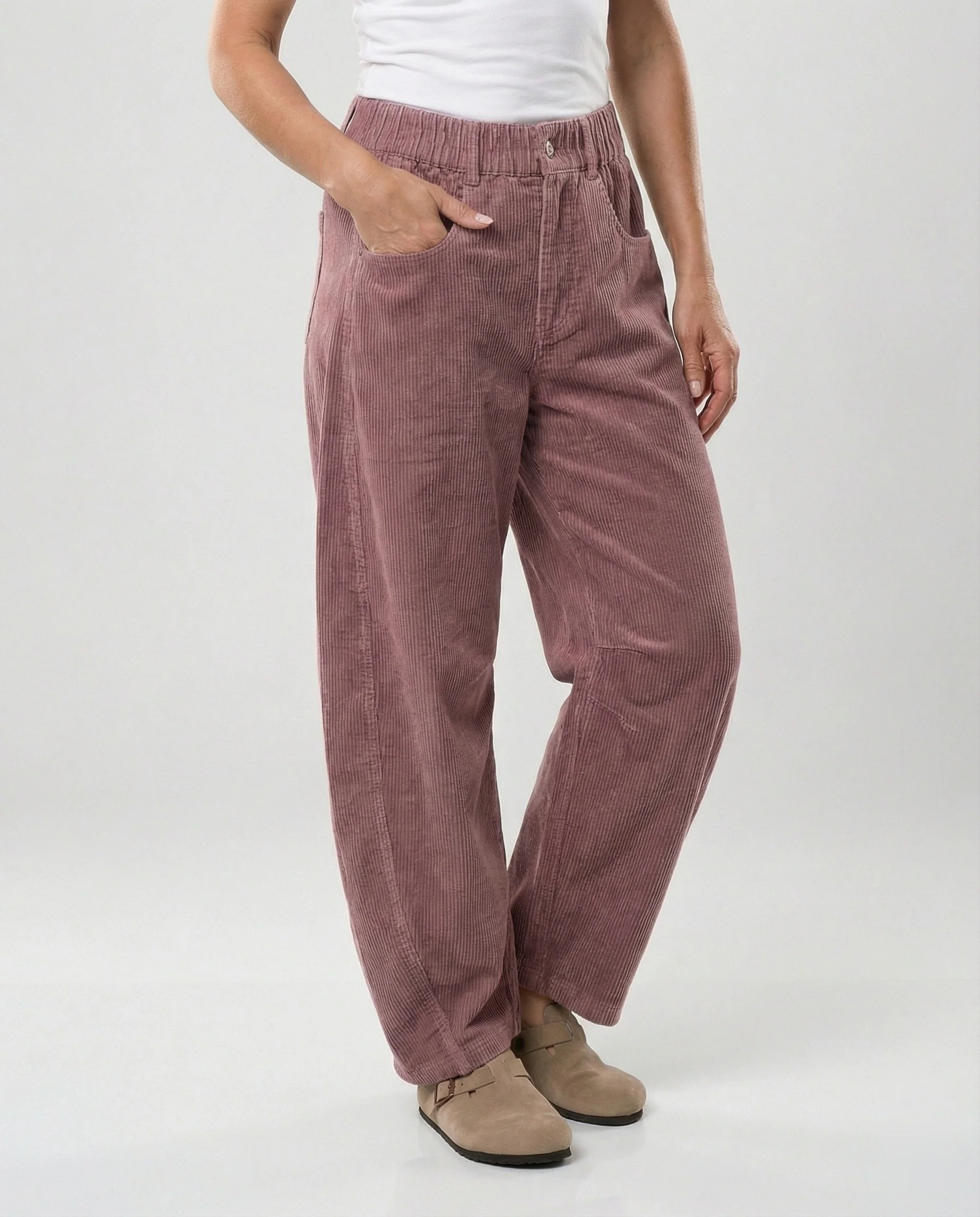 Damen Cordhose Damen weit High Waist - Image 4