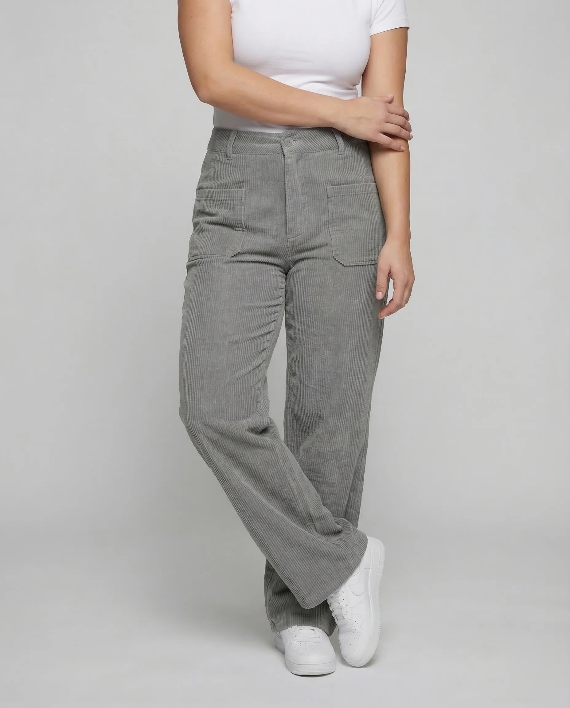 Damen Cordhose High Waist Weit - Image 2
