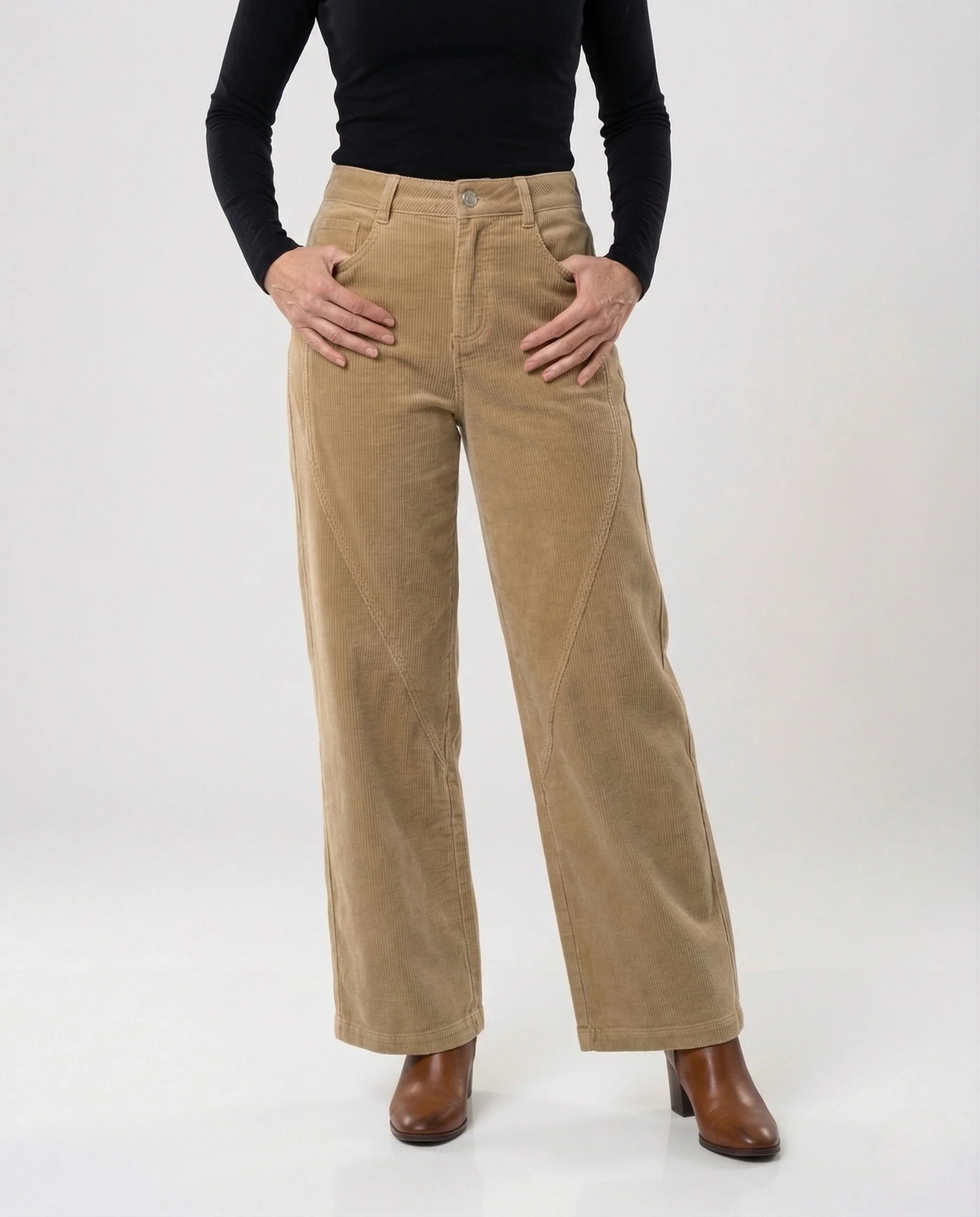 Damen Cordhose weit mit Thermofutter Winter Hose - Image 2