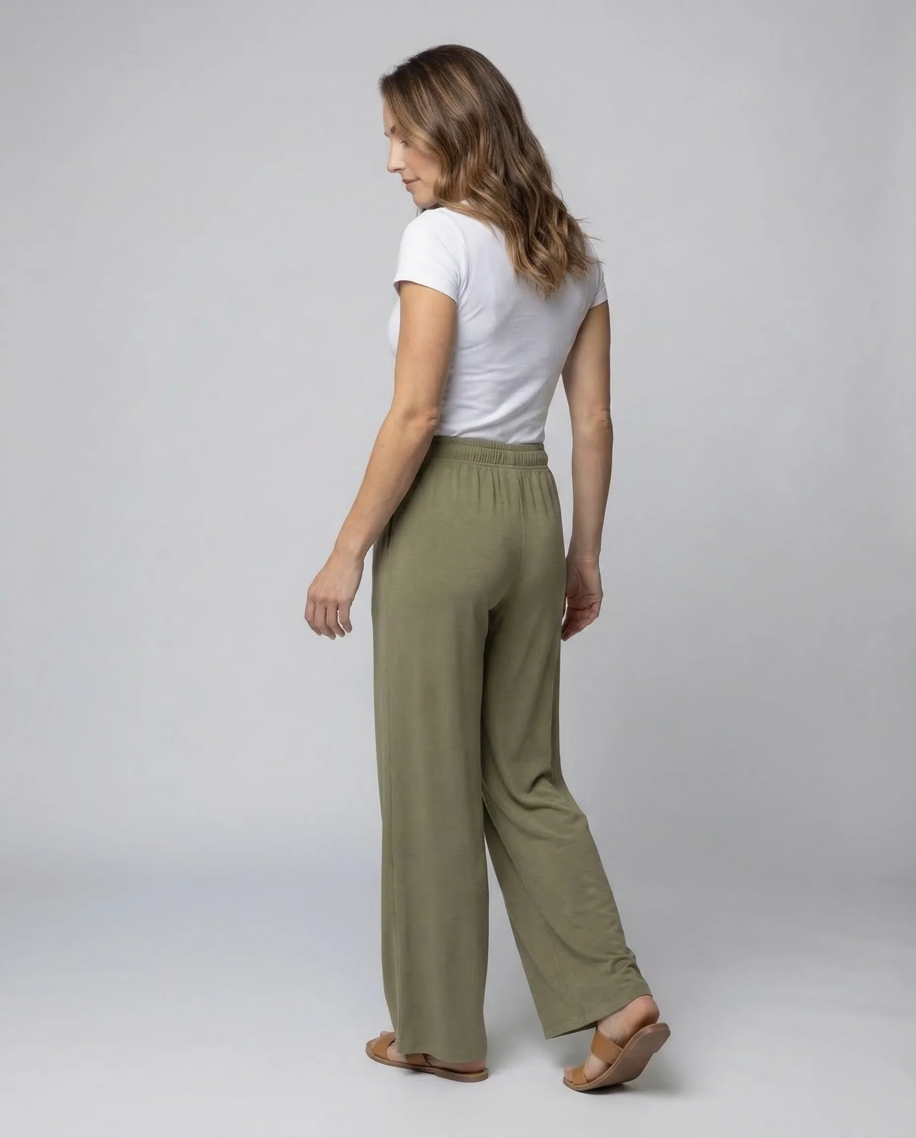Damen Jersey Palazzo Hose Tunnelzug - Image 4