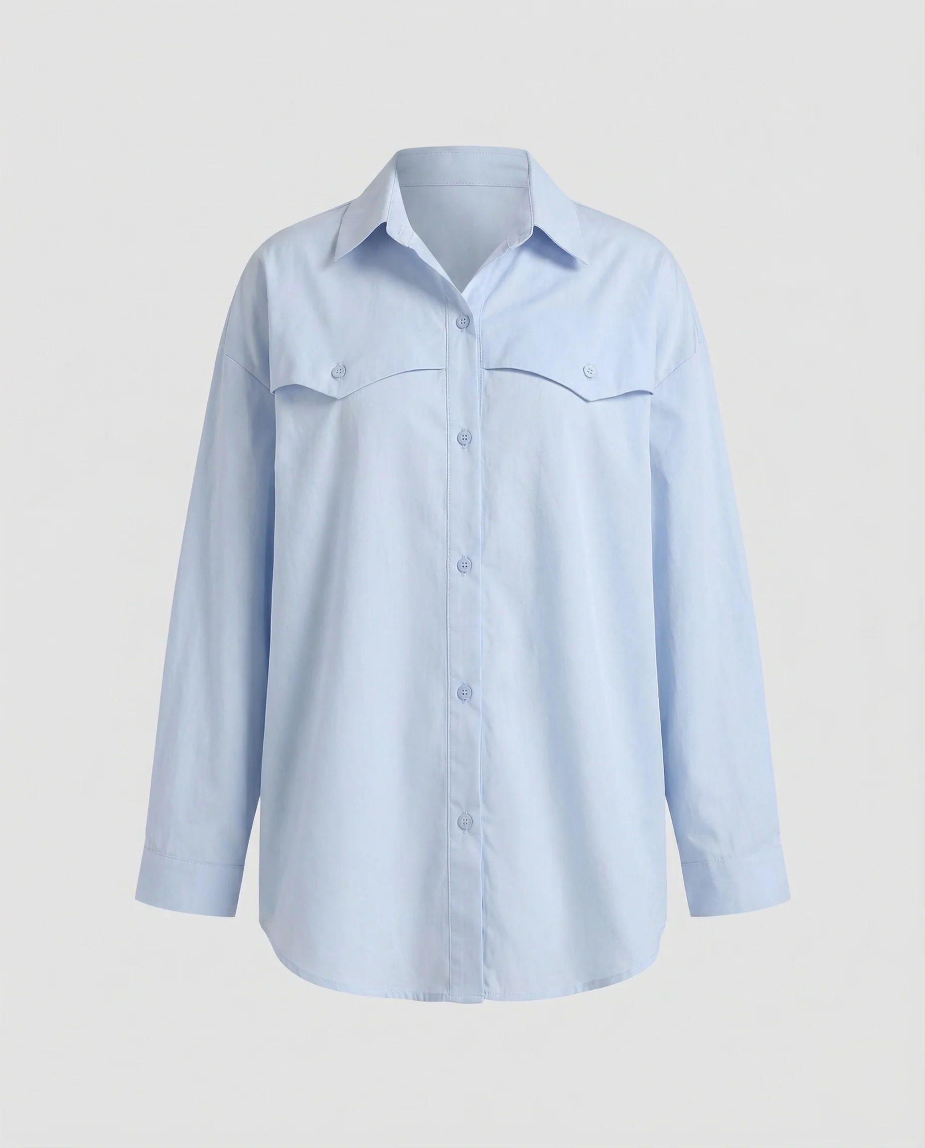 Oversized Blusentop Damen mit Brustklappen - Image 5