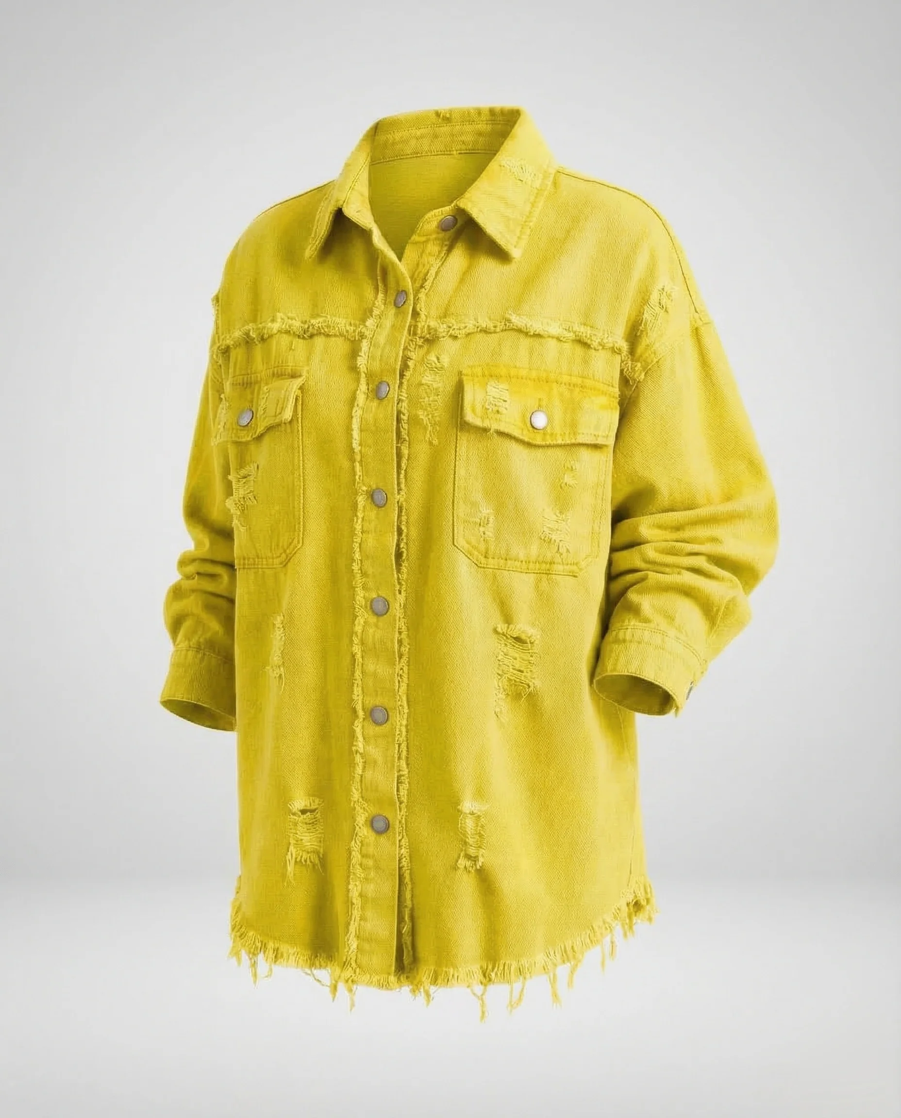 Damen Jeanshemdjacke Fransen - Image 10