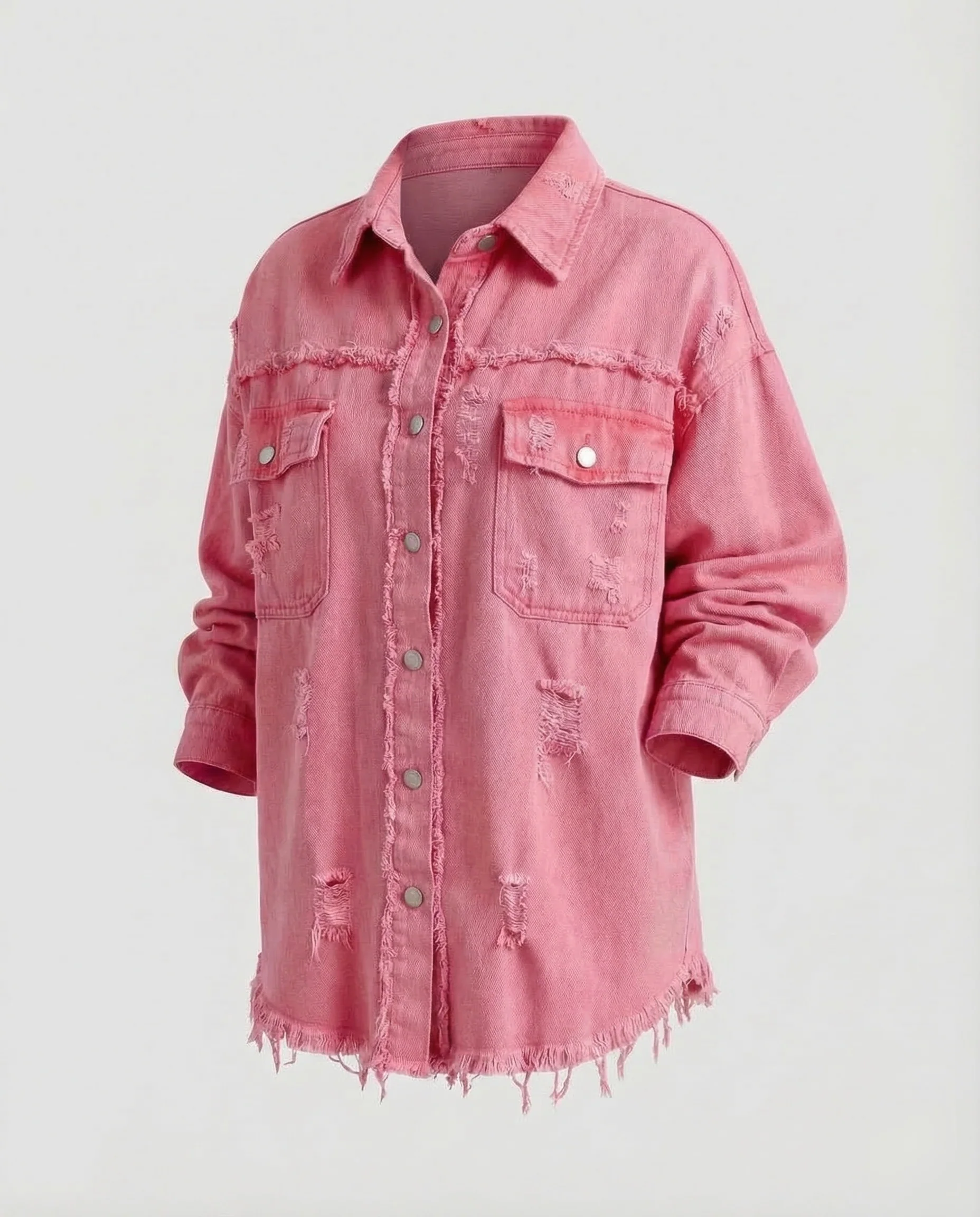 Damen Jeanshemdjacke Fransen - Image 11